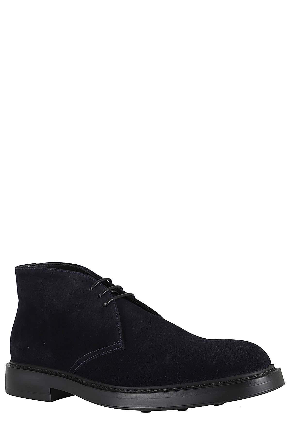 Shop Doucal's Chukka Visone In Blu Nero