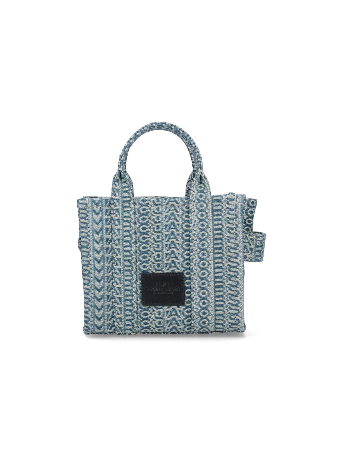 Shop Marc Jacobs The Monogram Tote Micro Bag In Blue