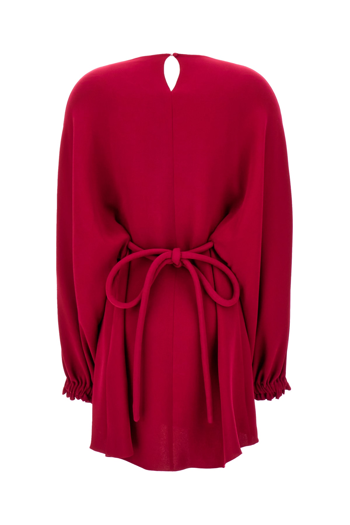 Shop Fendi Tyrian Purple Silk Dress In Rosso Roma