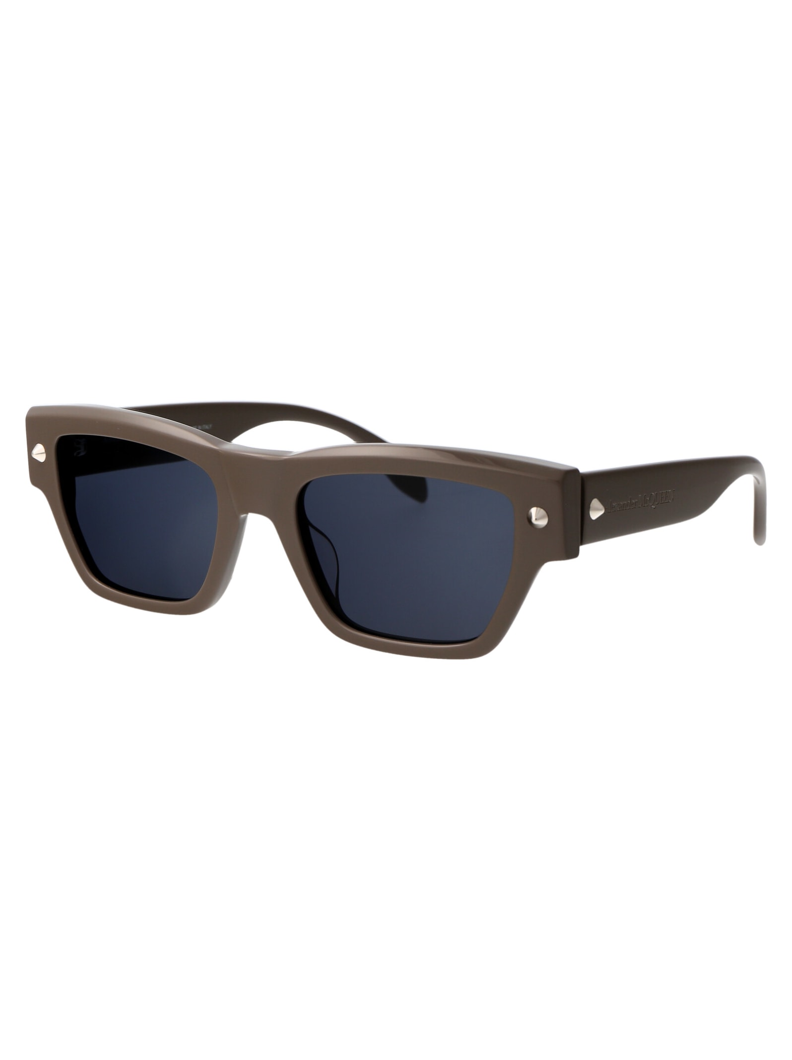 Shop Alexander Mcqueen Am0409s Sunglasses In 003 Brown Brown Blue