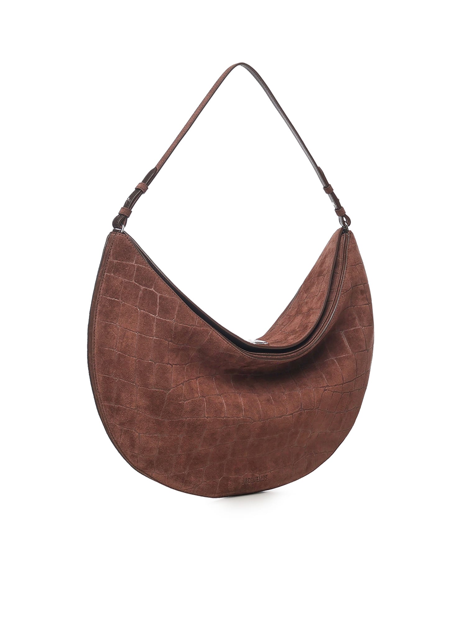 Jacquemus Le Calisso Rond Suede Shoulder Bag In Brown