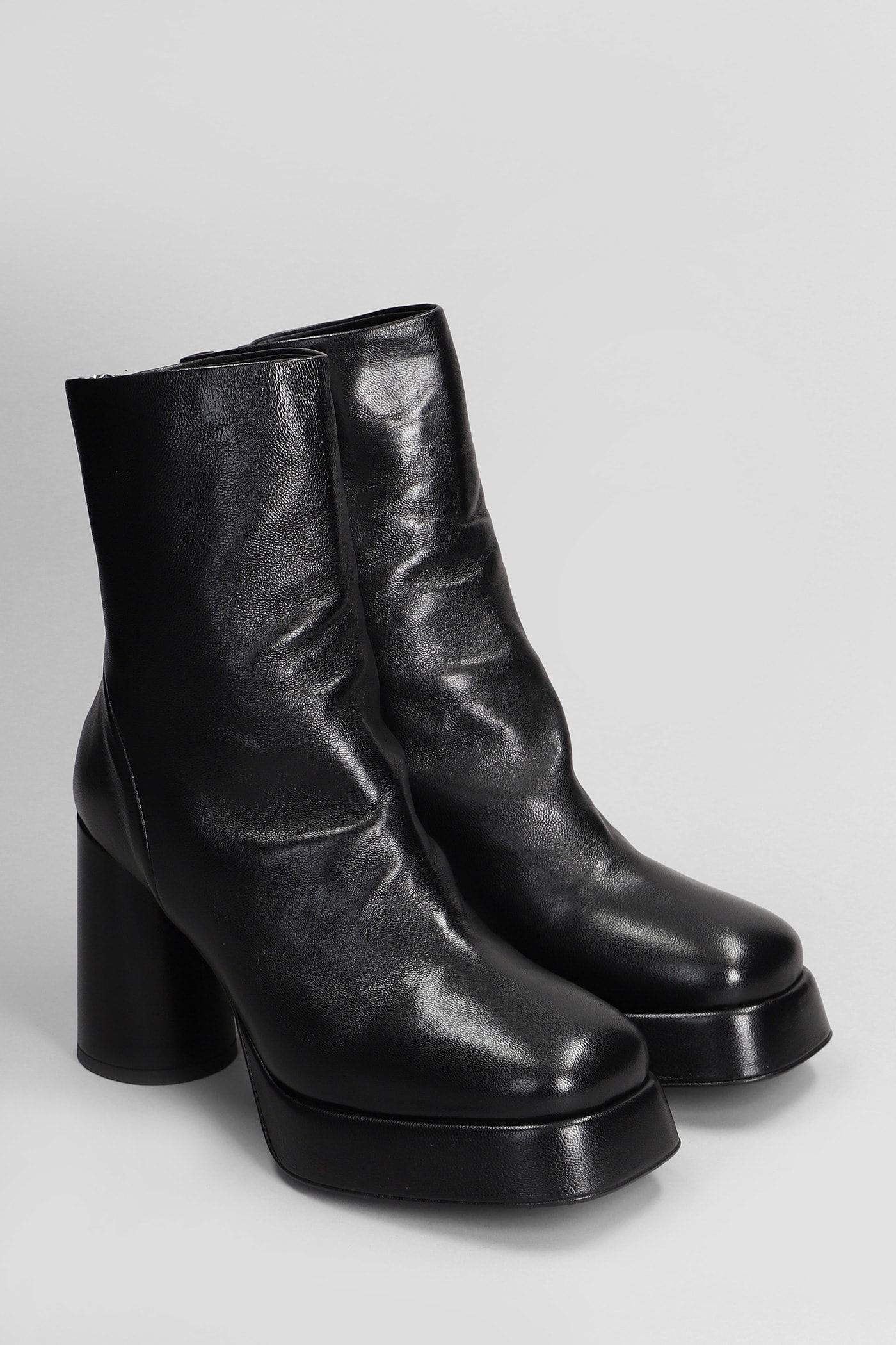 Shop Halmanera Baron High Heels Boots In Black Leather In Marrone