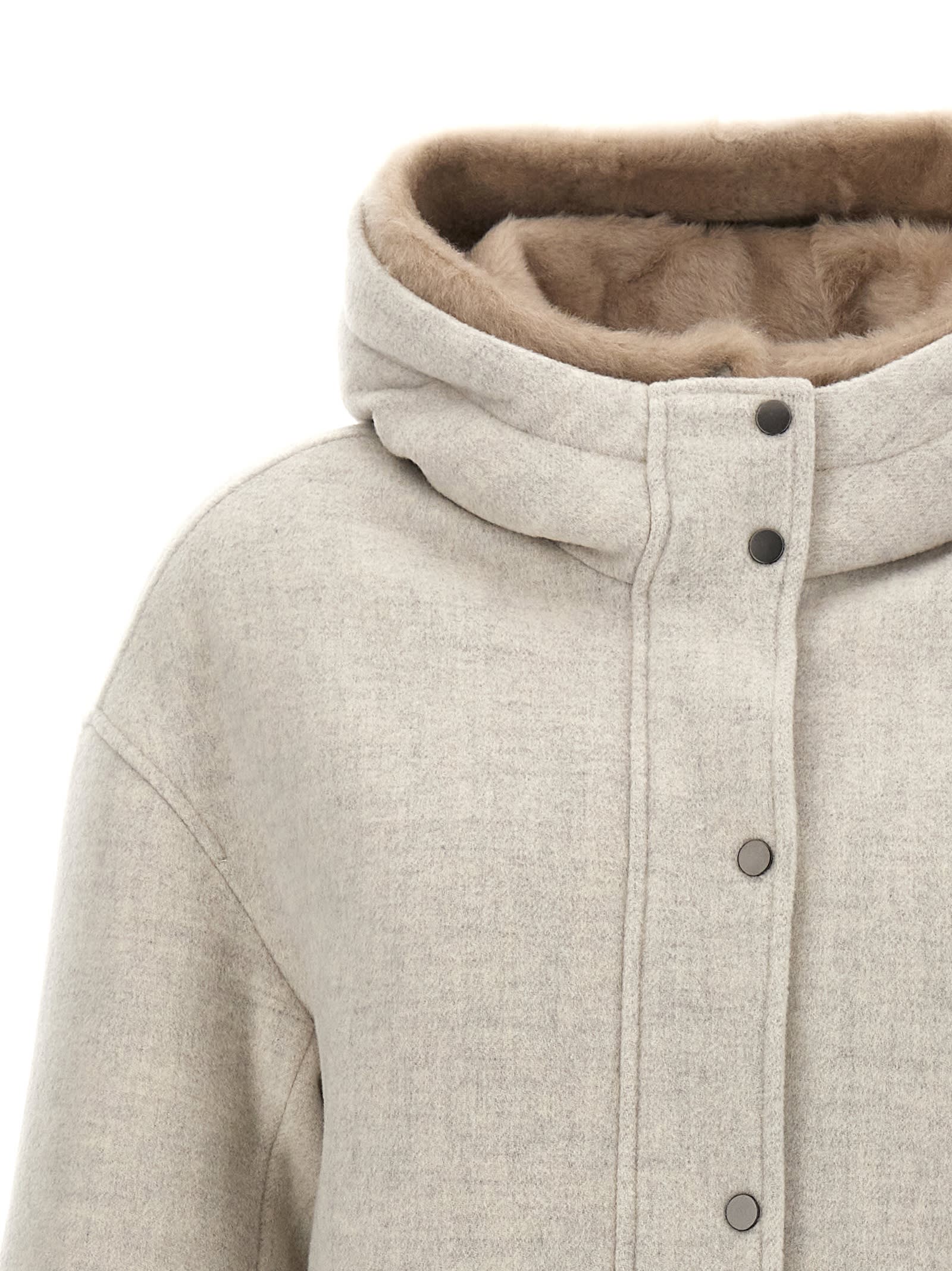 Shop Brunello Cucinelli Padded Jacket In Gray