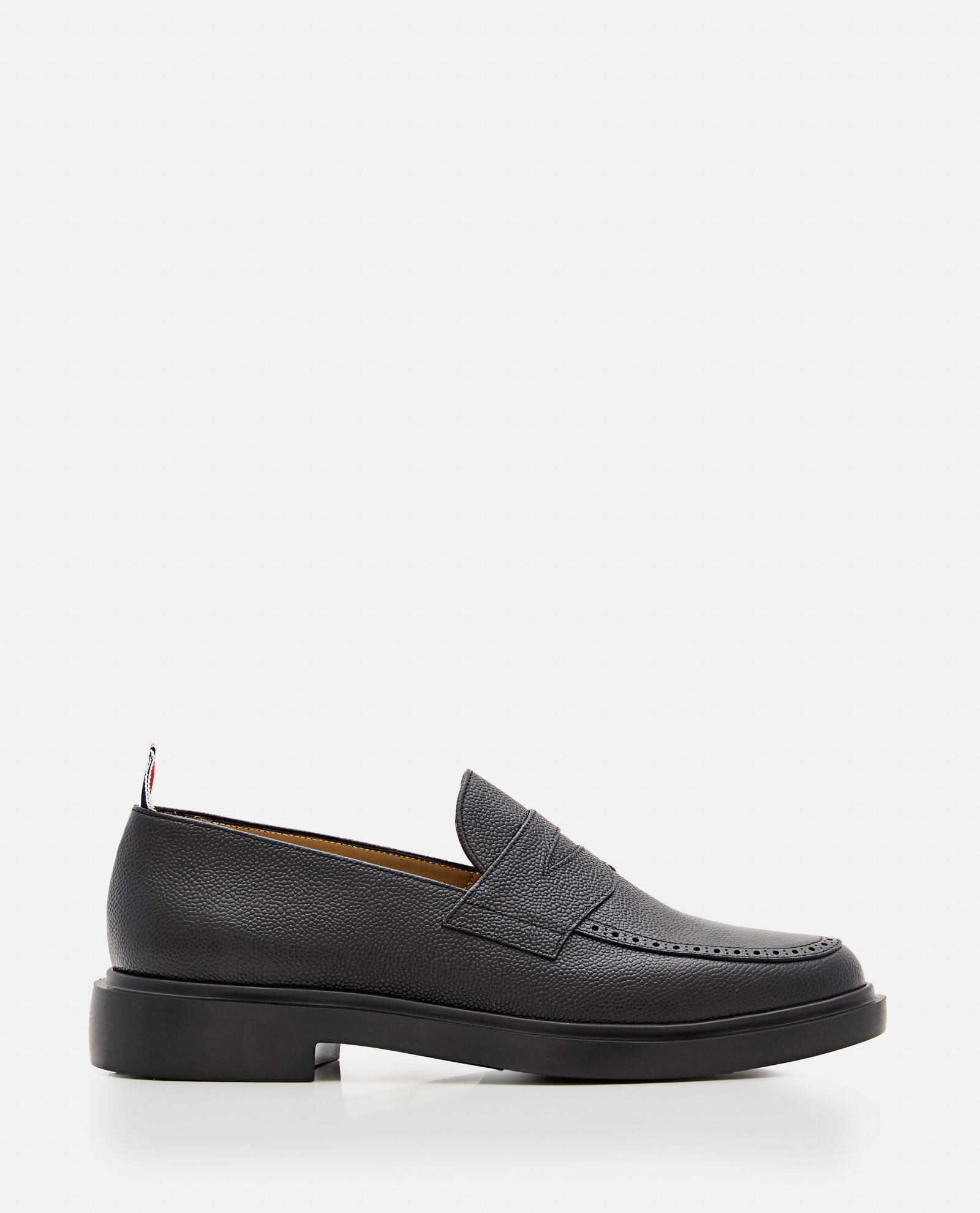 Shop Thom Browne Penny Leather Loafer In Black