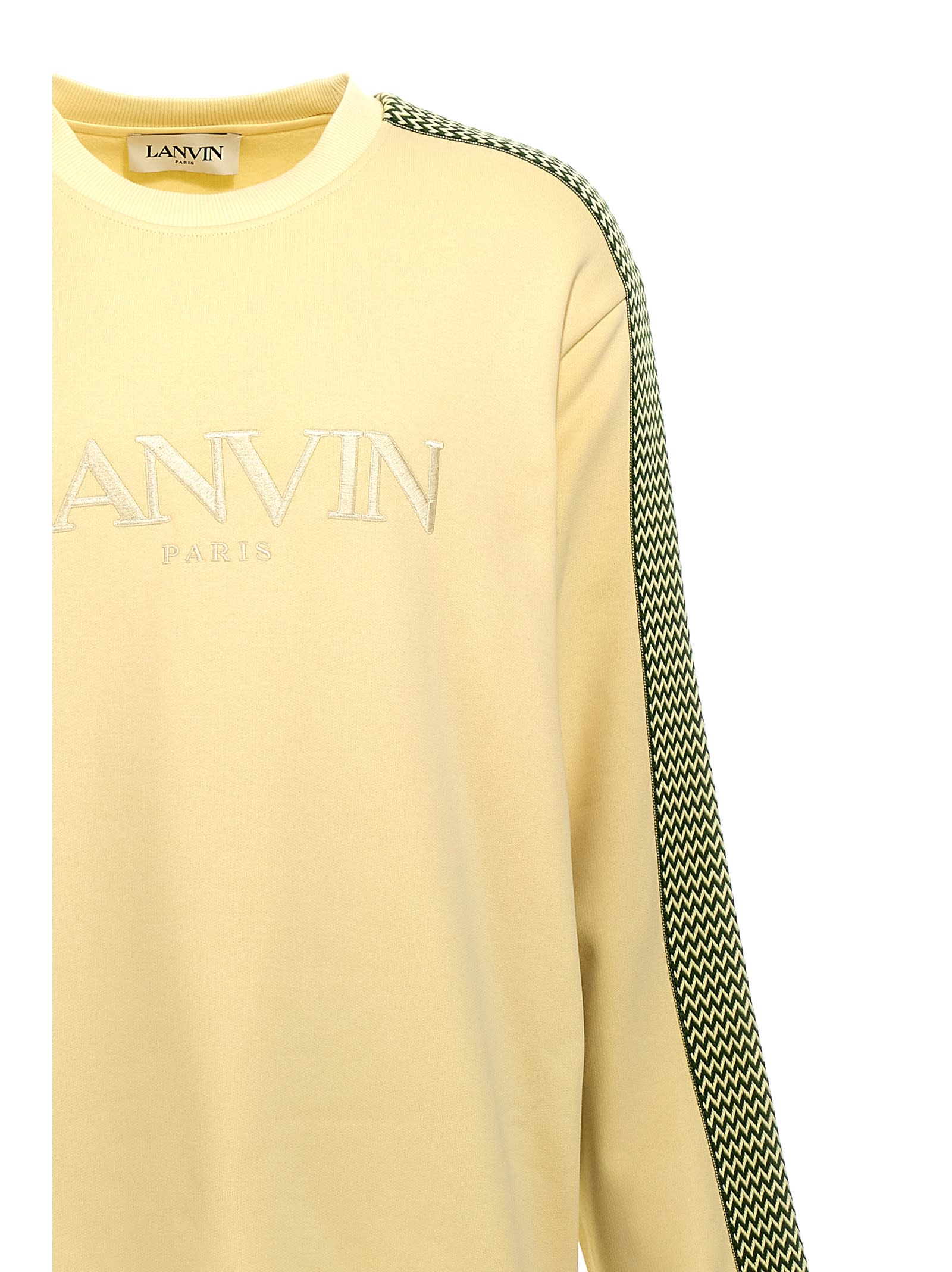 Shop Lanvin Brodé  Side Curb Sweatshirt In Yellow