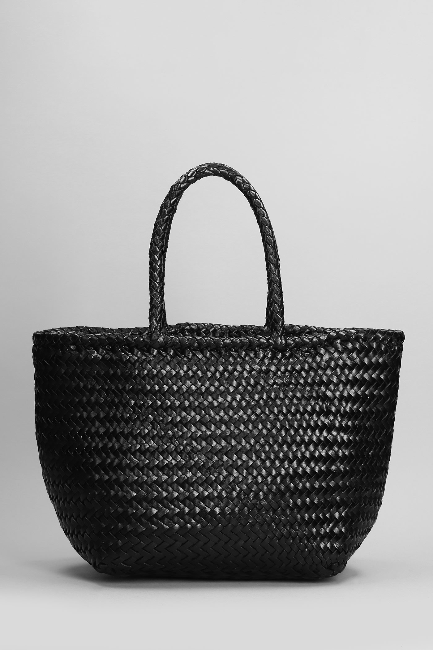 Grace Basket Tote In Black Leather