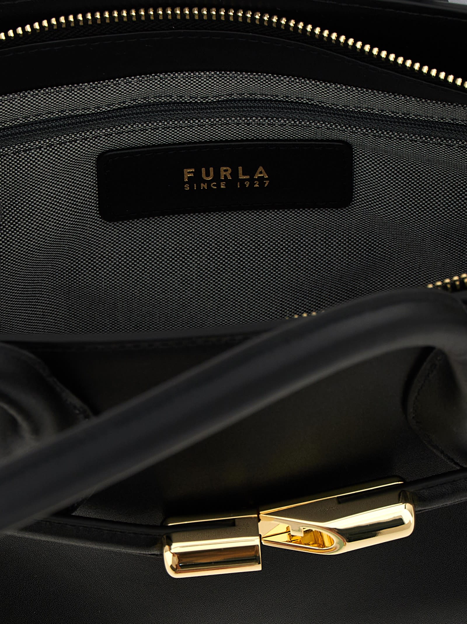 Furla Goccia Dome M Shoulder Bag In Black