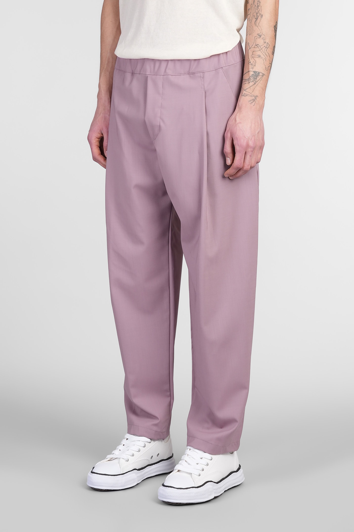 A Paper Kid Pleat-detail Trousers In Rose-pink