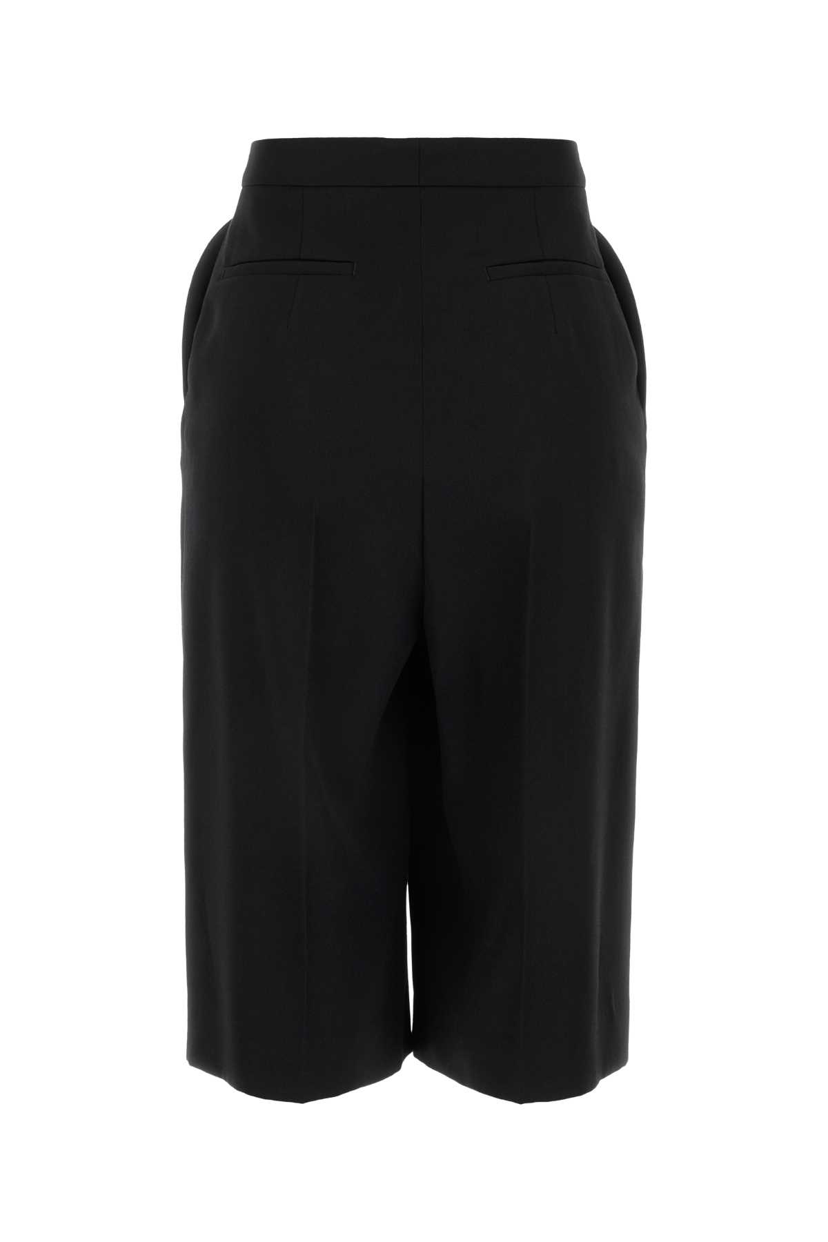 Givenchy Knee-length High-waisted Shorts Wide Leg In Black
