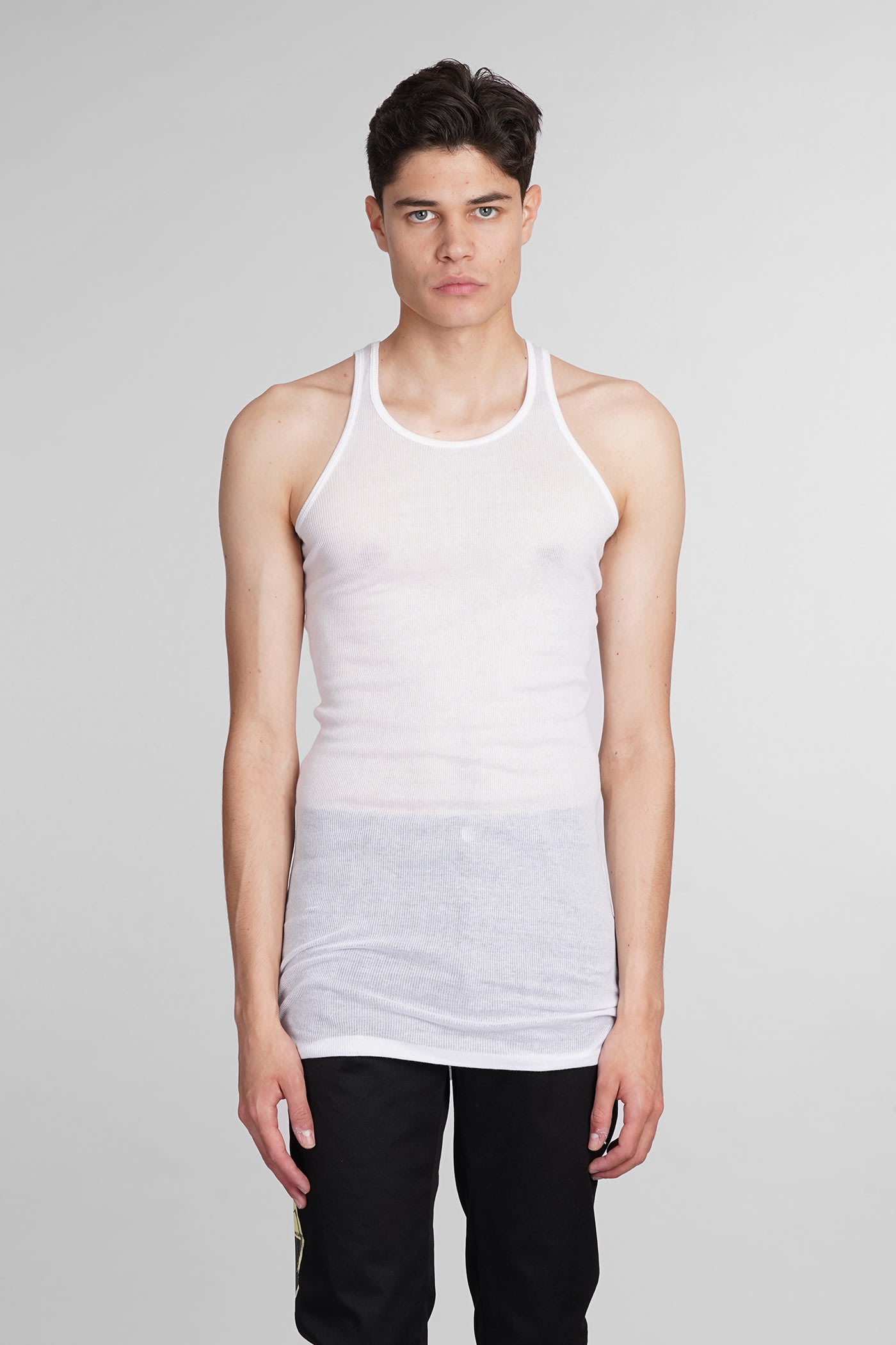 Shop Maison Margiela Tank Top In White Cotton