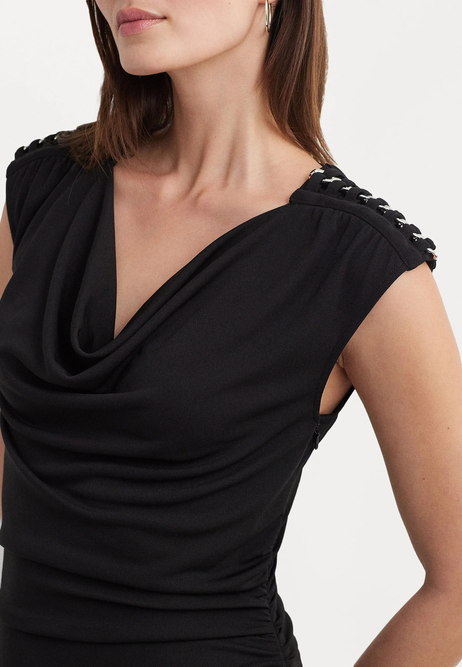 Shop Ralph Lauren Rechlee Sleeveless Day Dress In Black