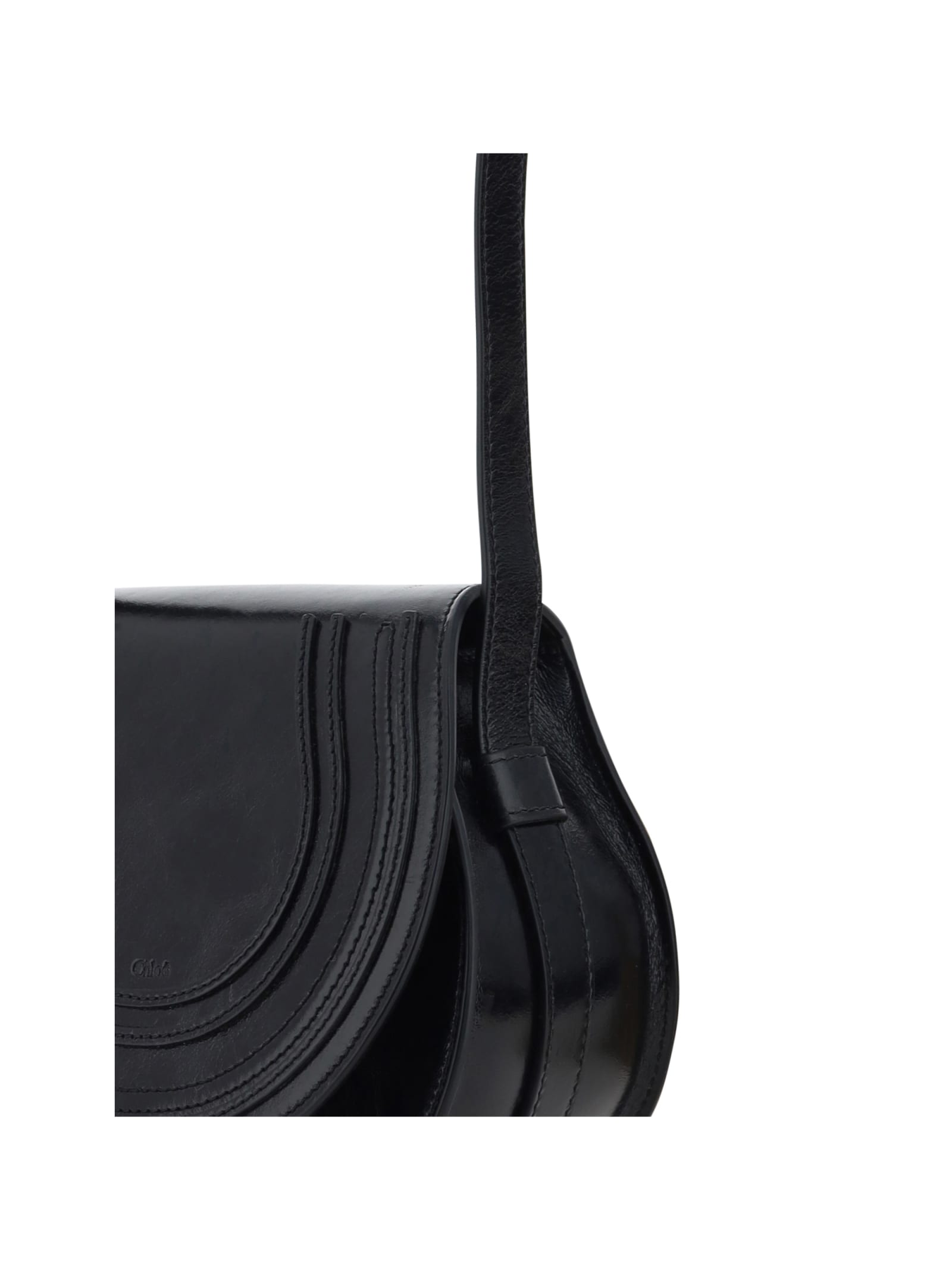 Shop Chloé Small Marcie Shoulder Bag In Black