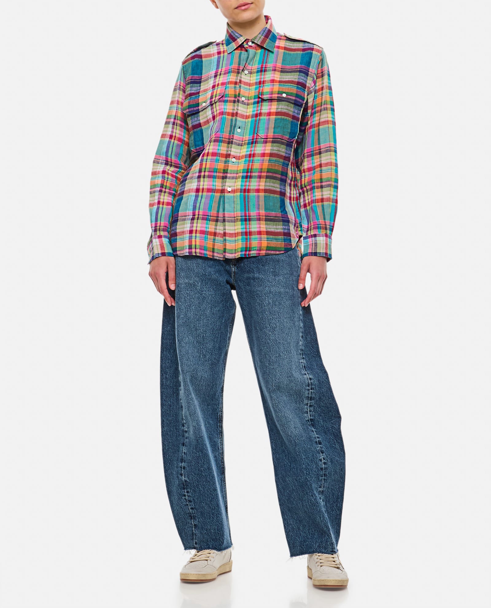 Shop Polo Ralph Lauren Long Sleeve Shirt In Multicolour