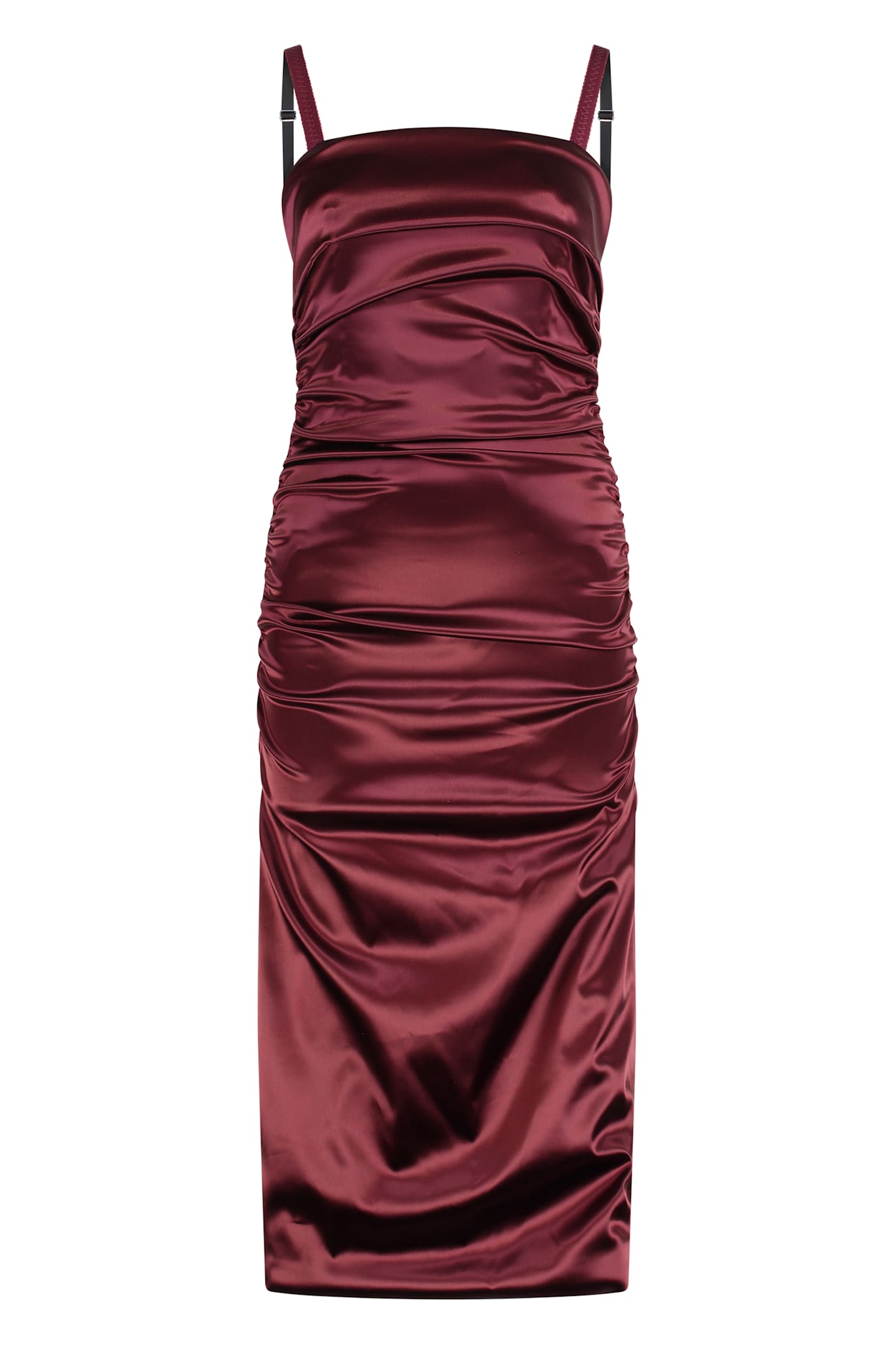 Dolce & Gabbana Satin Dress In Red