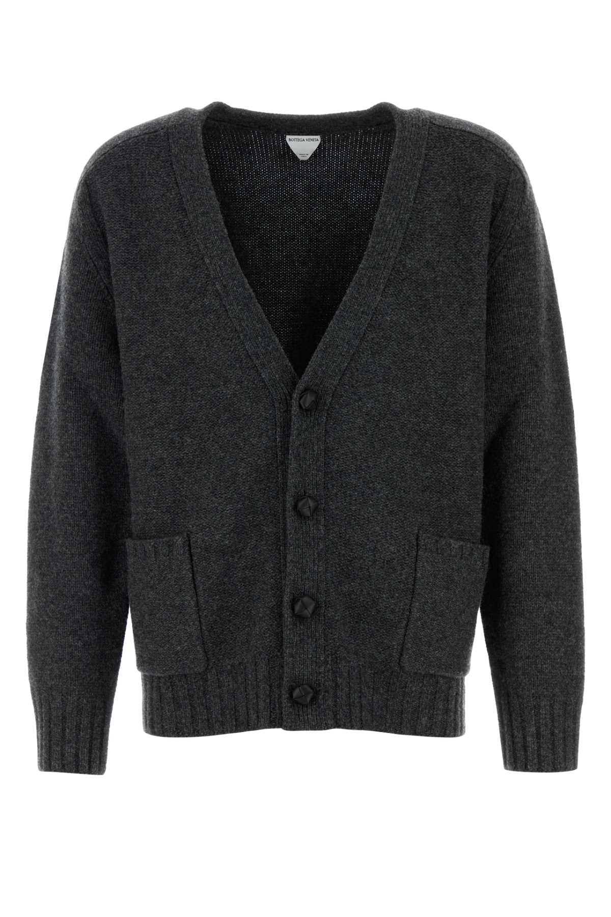 Charcoal Wool Cardigan - Bottega Veneta - Modalova