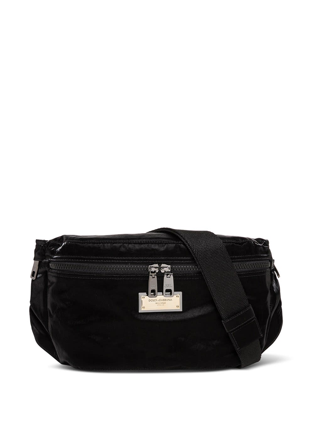 Dolce & Gabbana Logo Plaque Belt Bag In Black