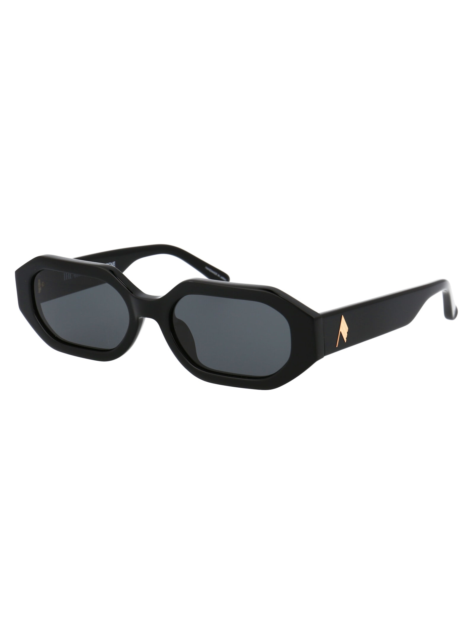 Shop Attico Irene Sunglasses In Black/yellowgold/grey