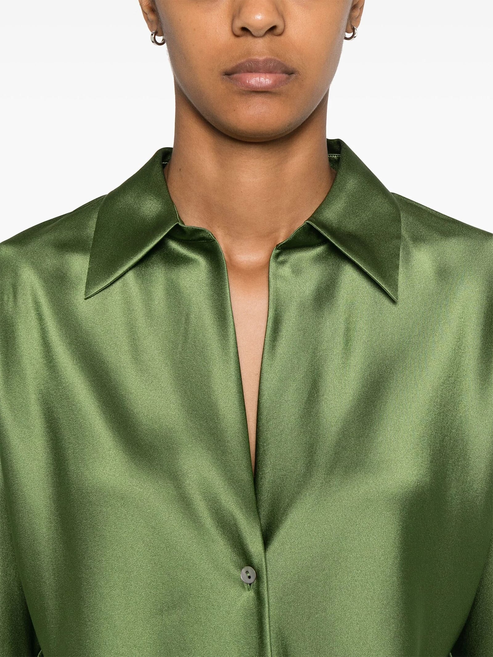 Shop Vince Bias Ls Blouse In Syc Sycamore