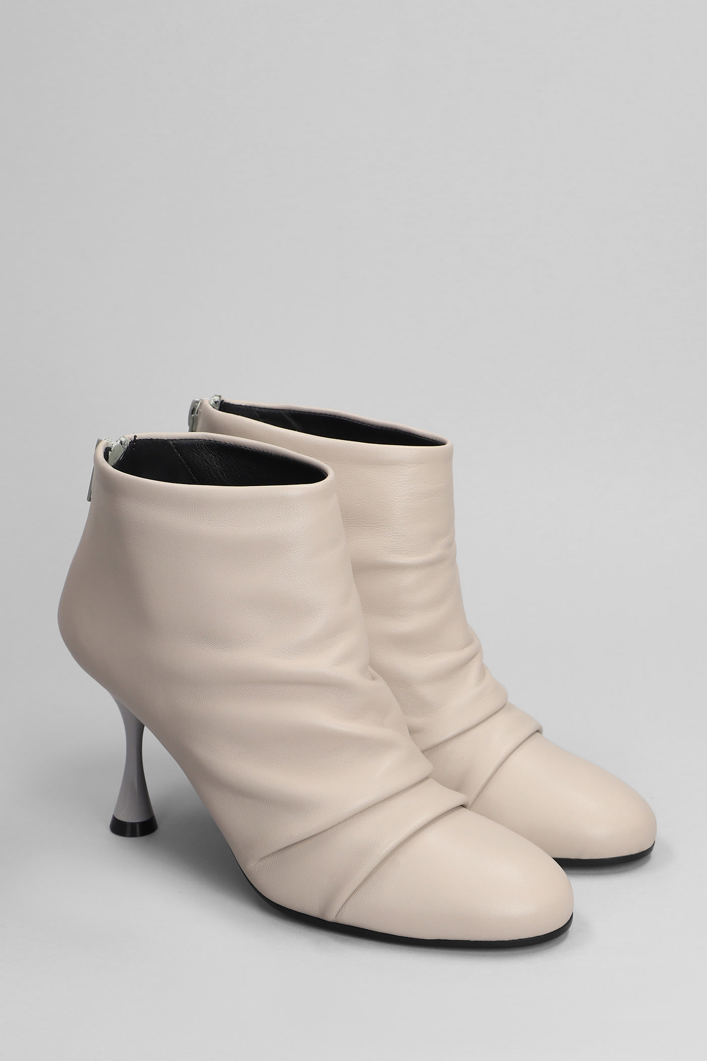 Shop Marc Ellis High Heels Ankle Boots In Grey Leather