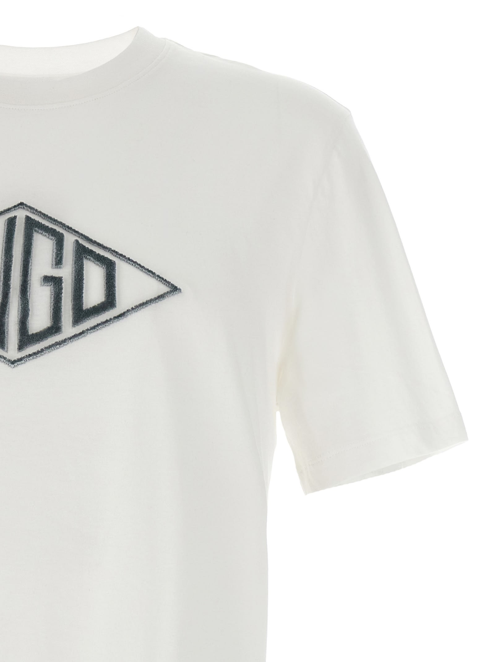 Hugo Boss Cotton-jersey T-shirt With Geometric Logo Embroidery In White