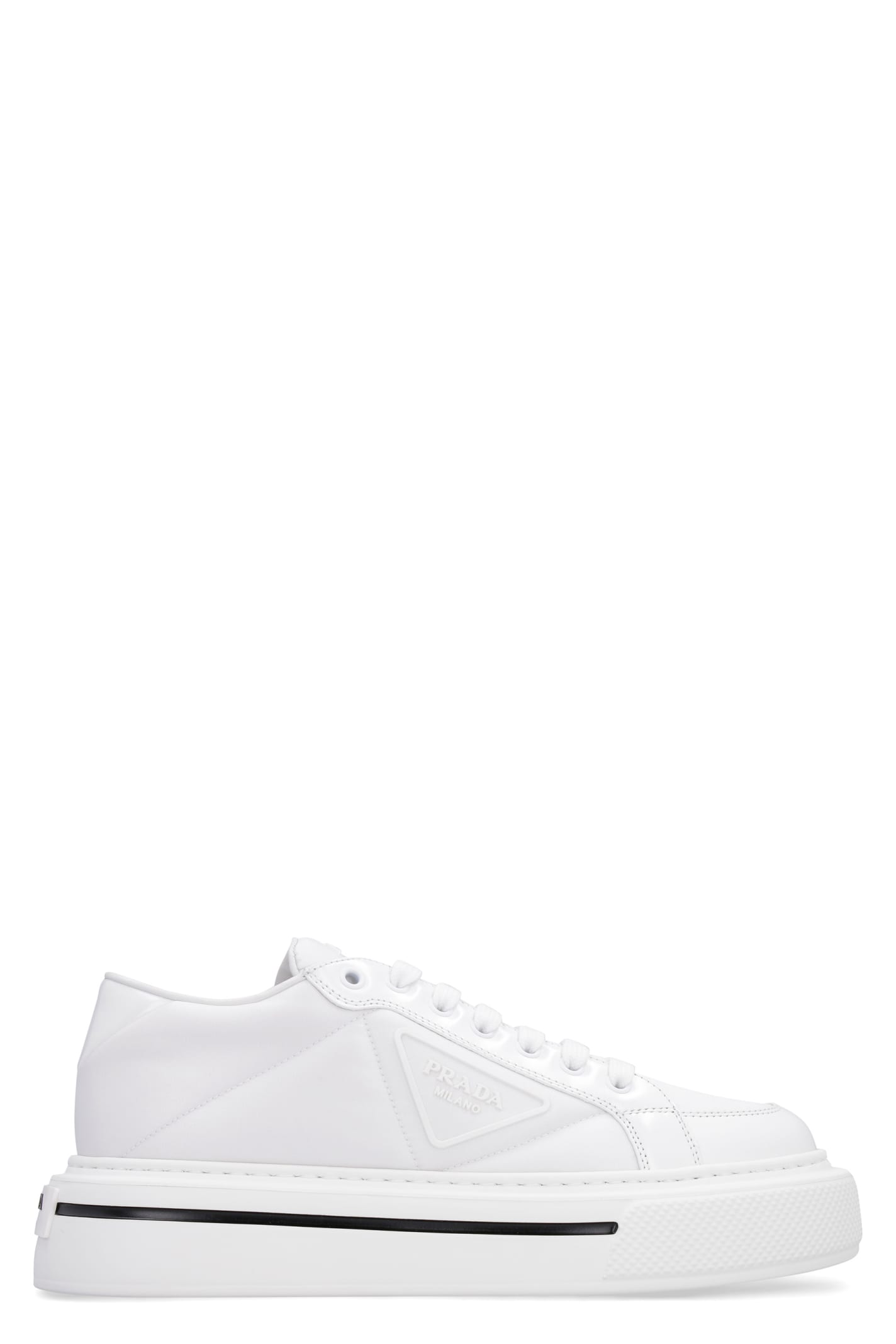Prada Techno-fabric And Leather Sneakers