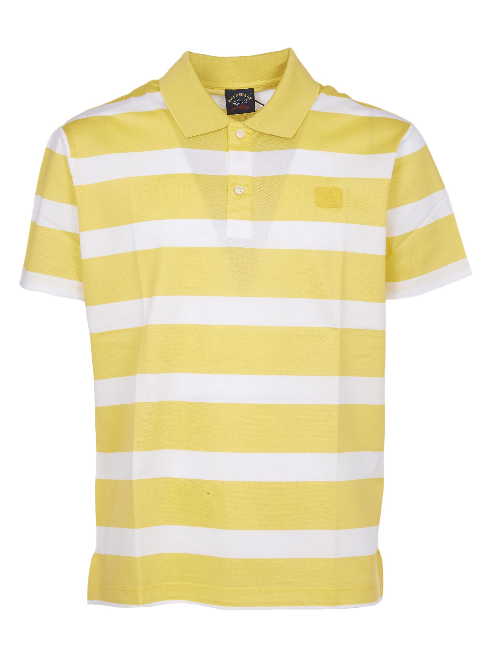 Paul & Shark White And Yellow Striped Polo