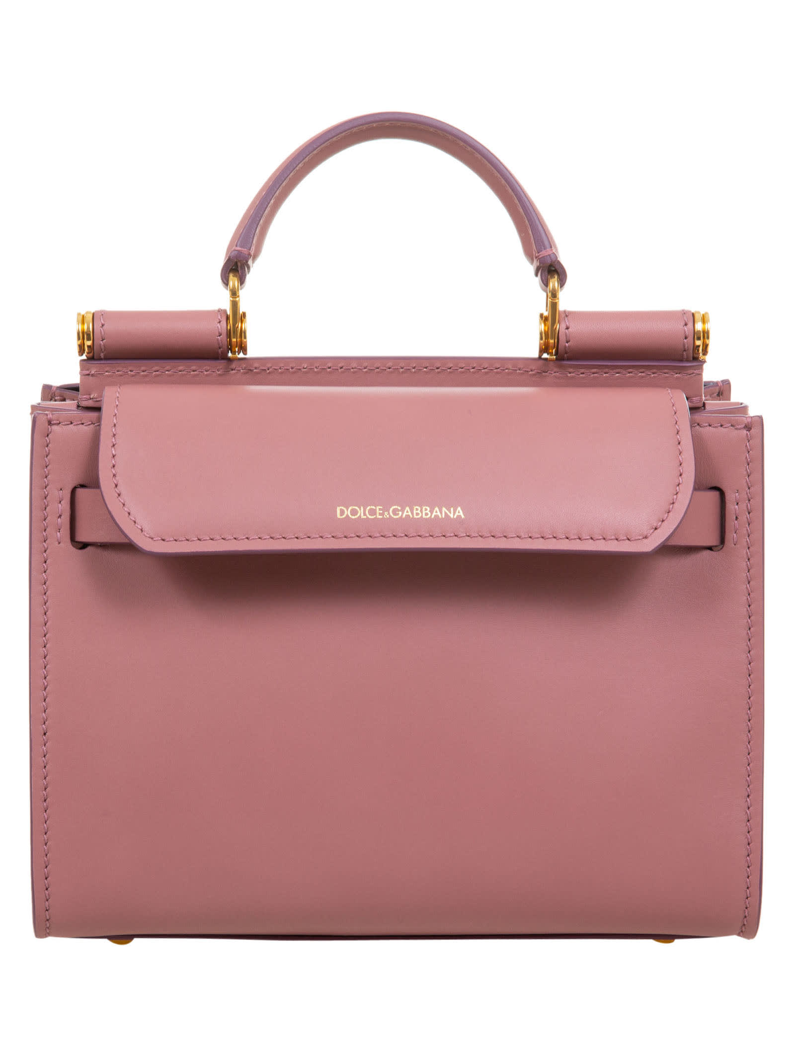 Dolce & Gabbana Logo Plaque Tote In Pink