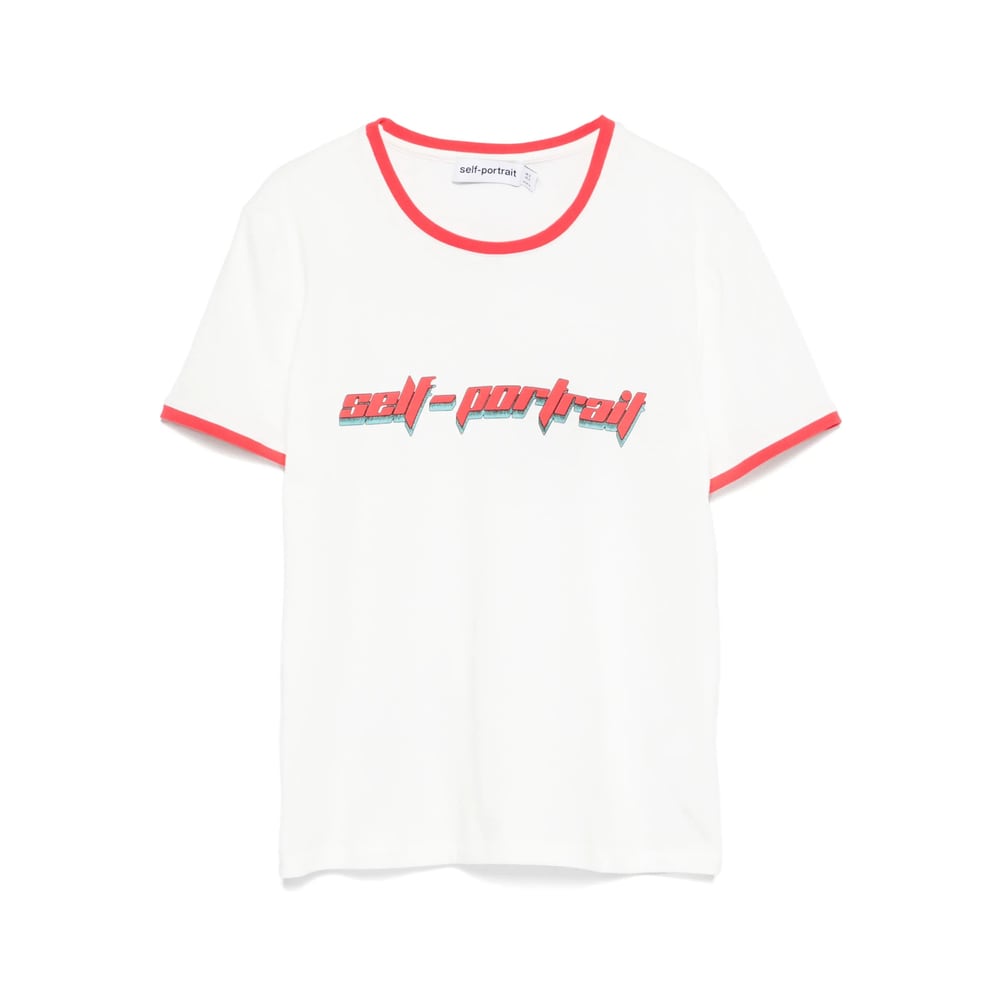 Self-portrait Cotton T Shirts In White