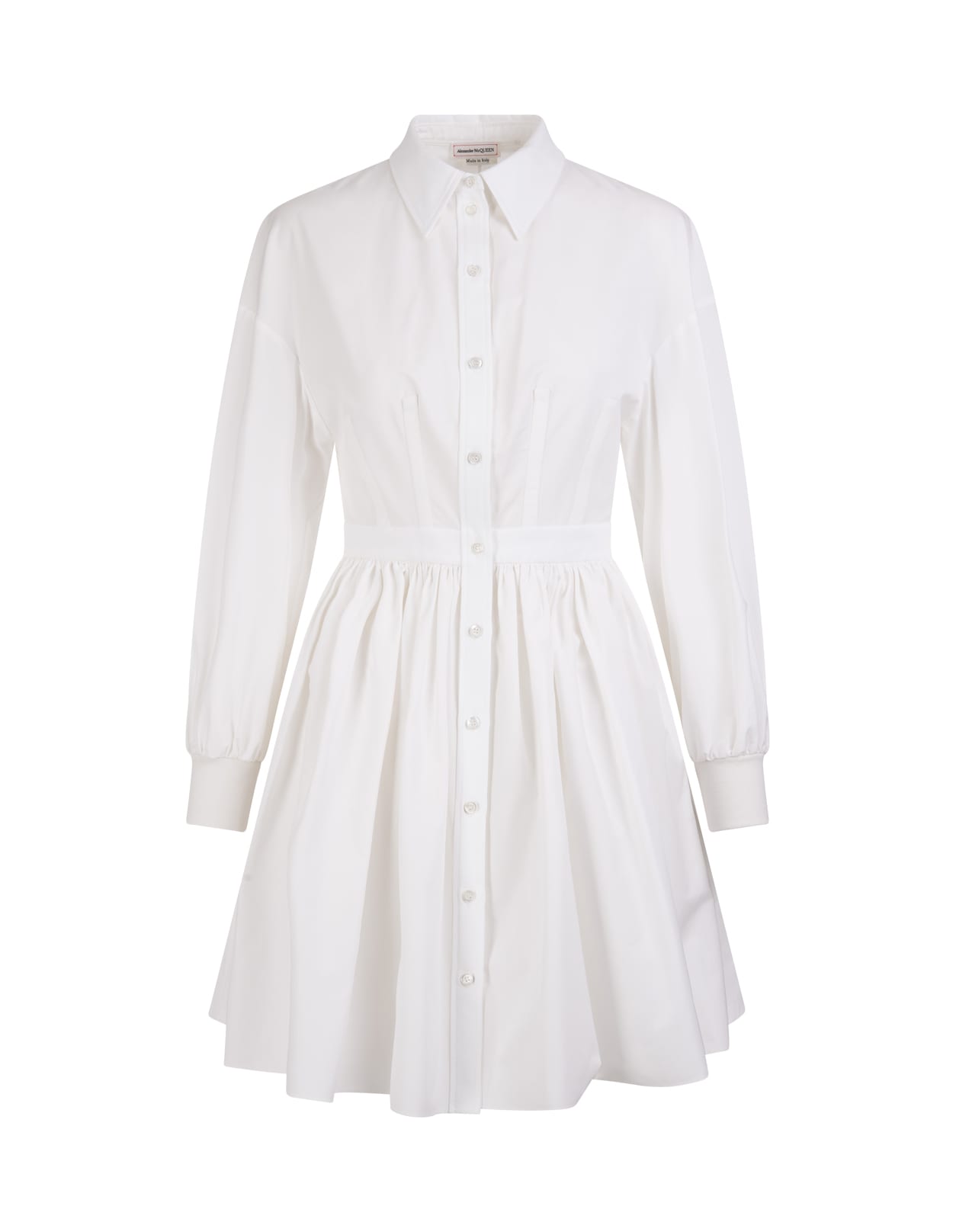 Alexander McQueen Woman White Short Shirt Dress