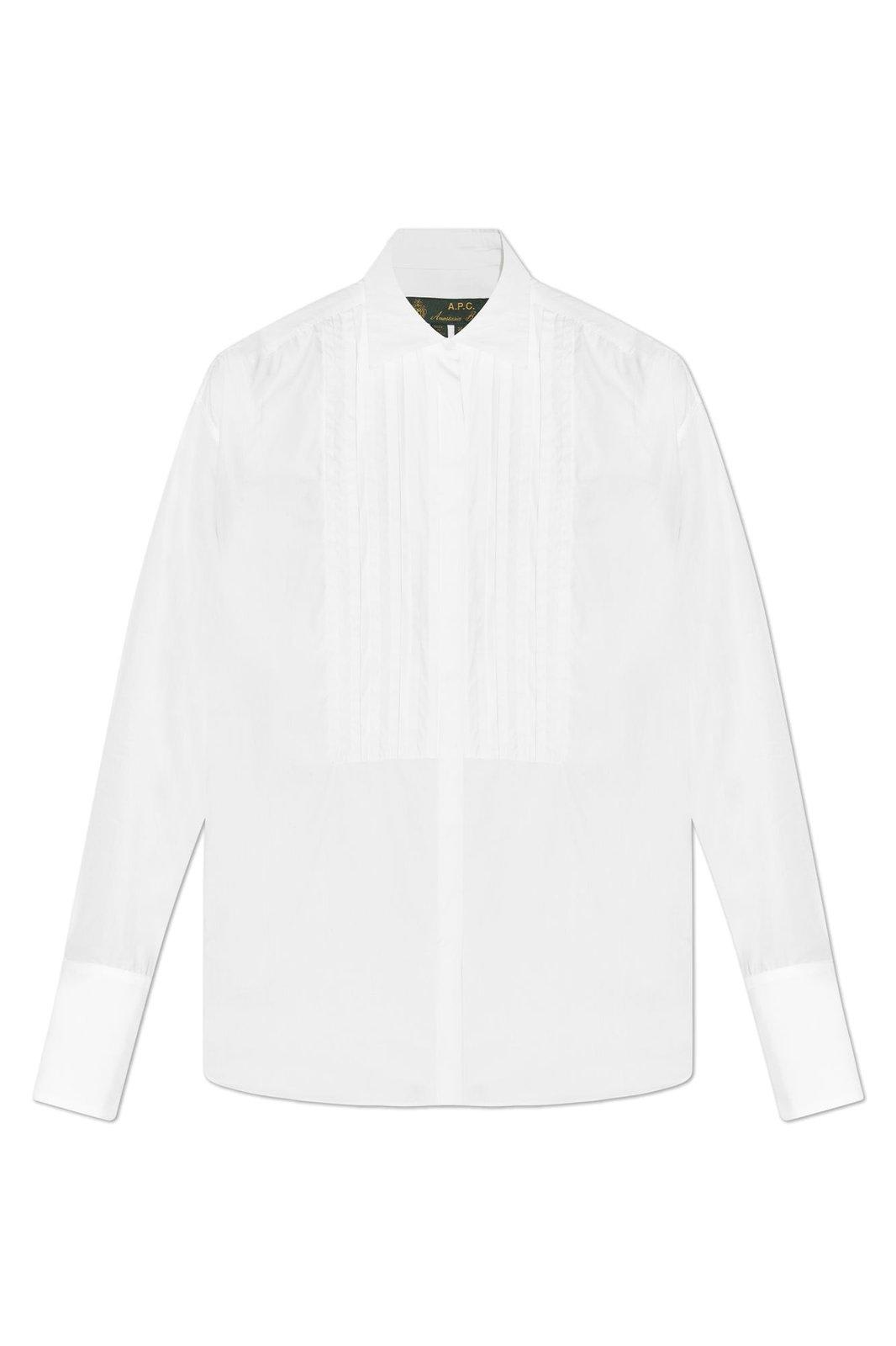 Apc A.p.c. Dante Pleated Shirt In White