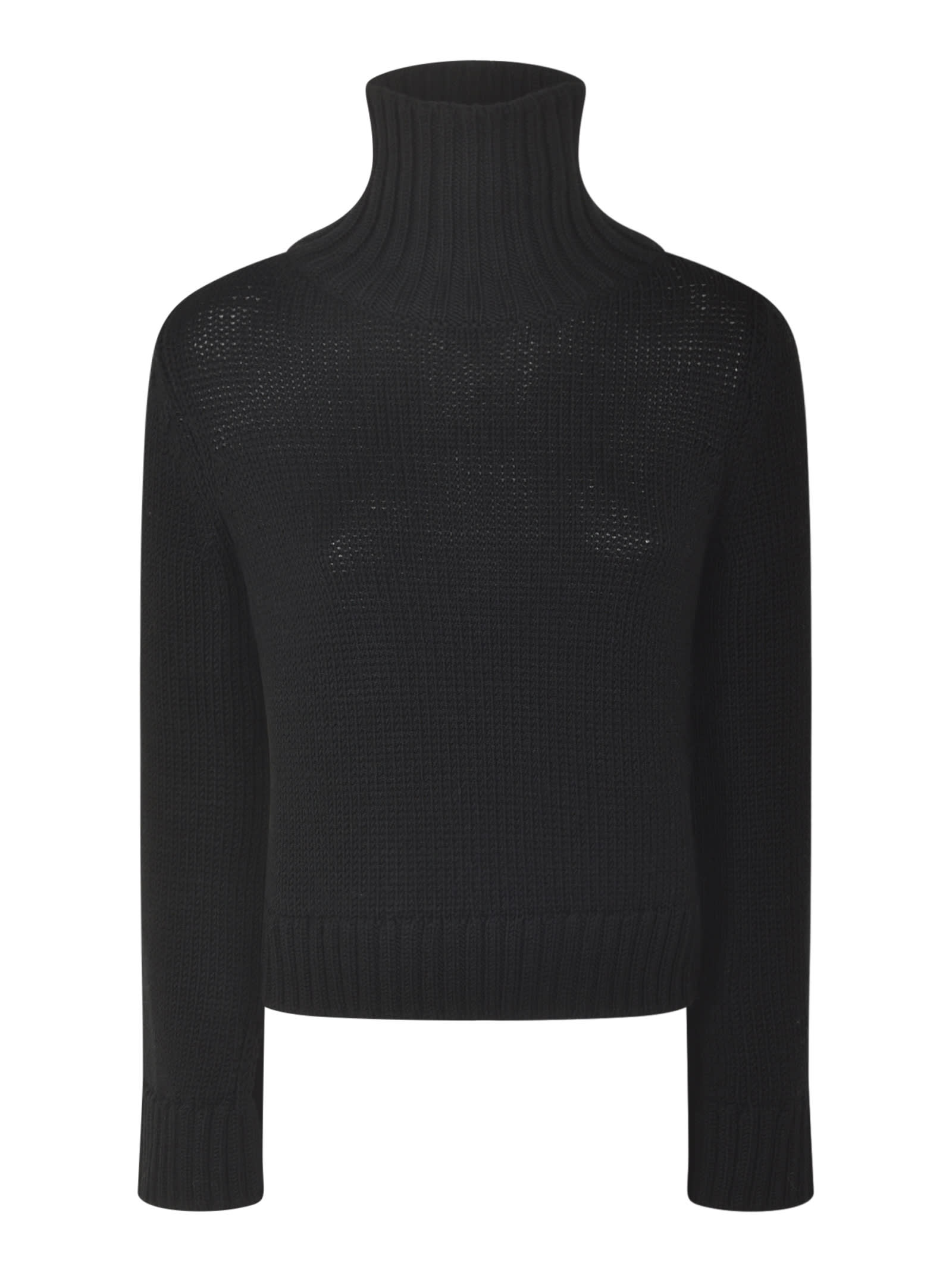 High Turtleneck Cropped Knit Pullover