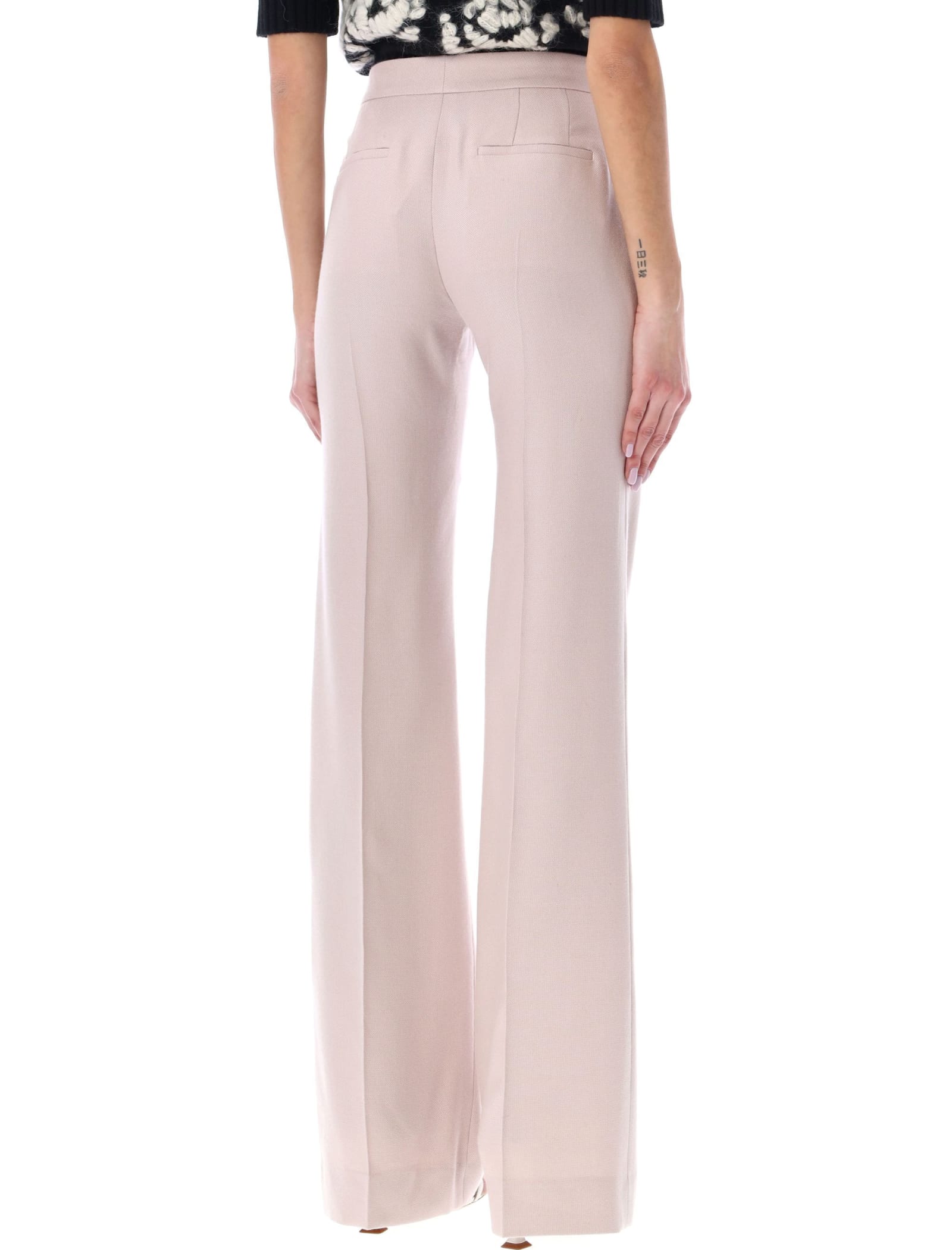 Shop Chloé High-rise Flared Pants In Light Pink