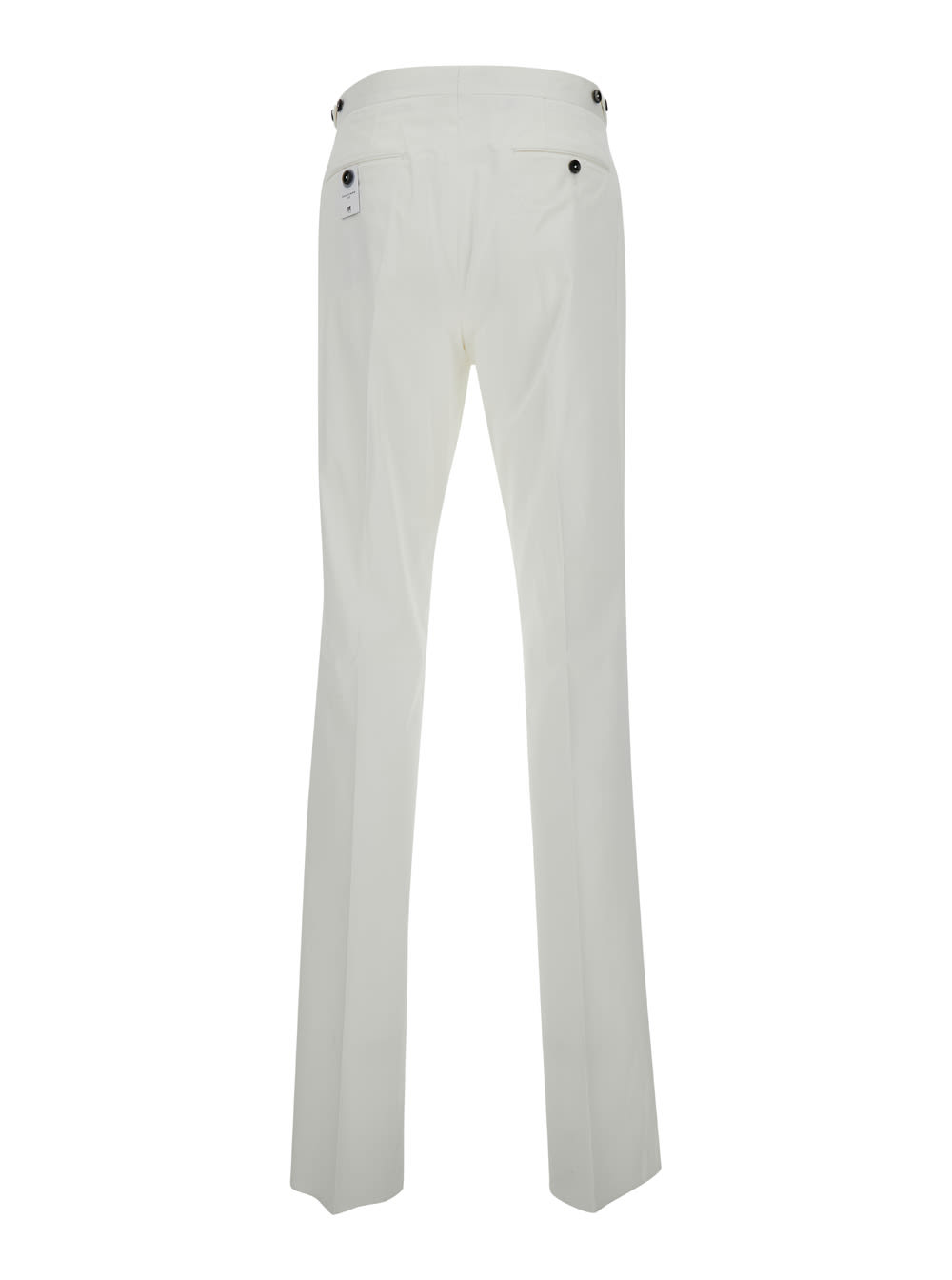 Shop Pt01 White Slim Fit Tailoring Pants In Cotton Blend Man