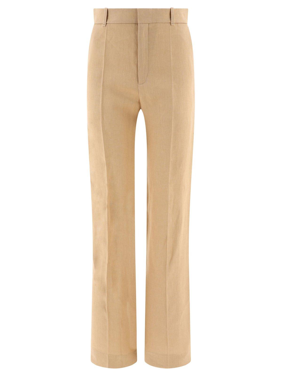 Shop Chloé High-waist Tailored Trousers In Pearl Beige