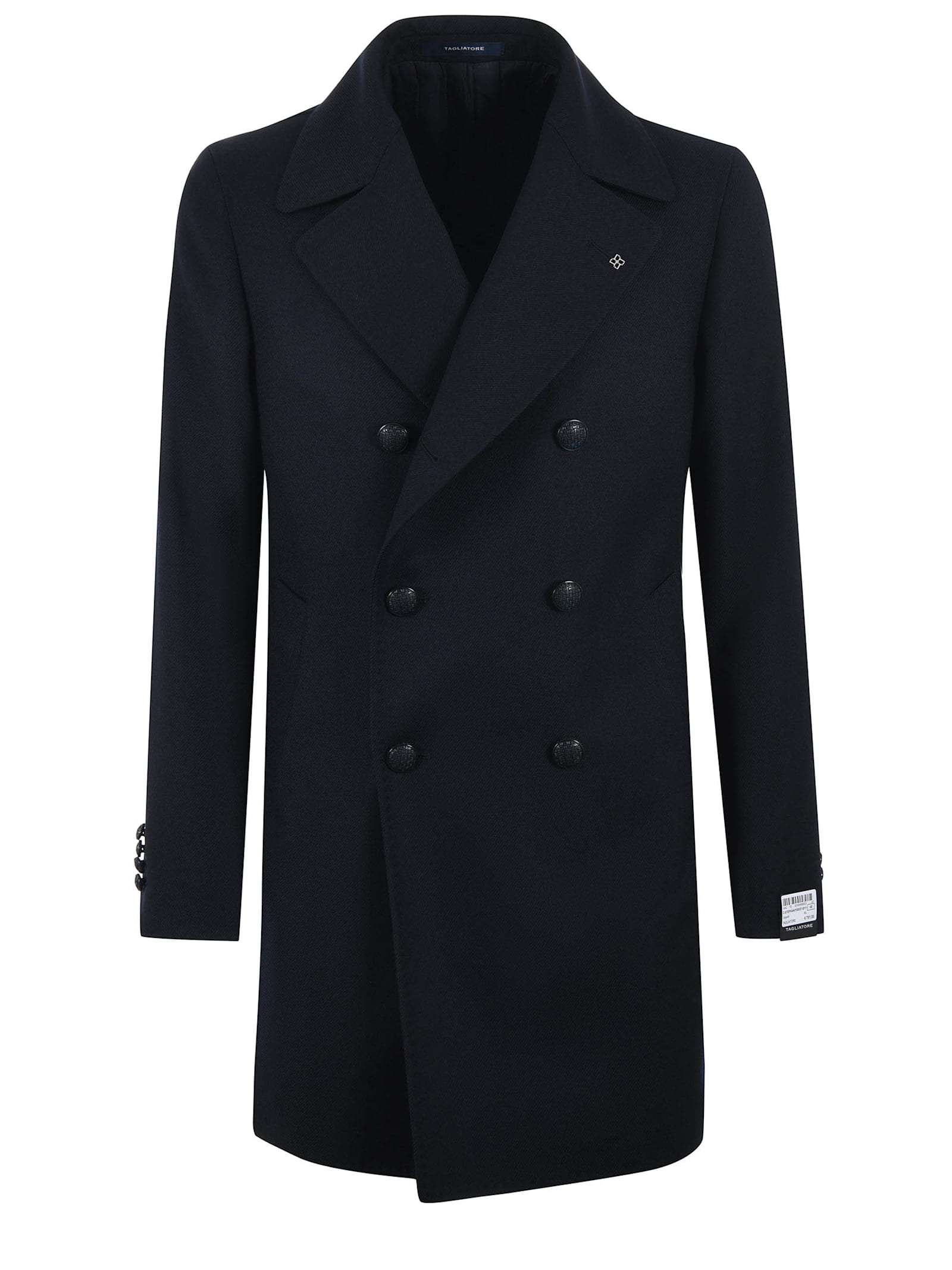 Shop Tagliatore Virgin Wool Coat In Blue