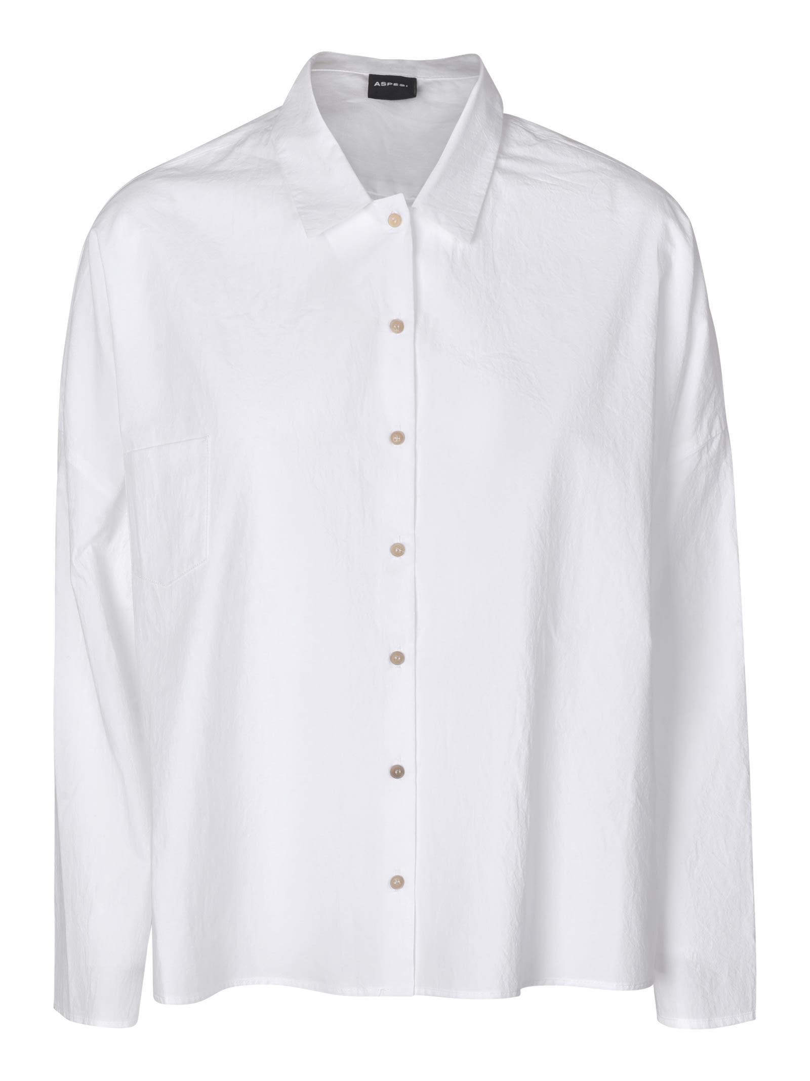 A Punto B Cropped Long-sleeved Shirt In White
