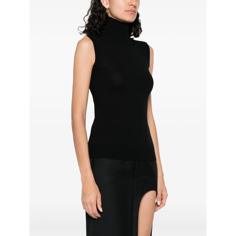 Sportmax Sleeveless "vertigo" Jersey In Black