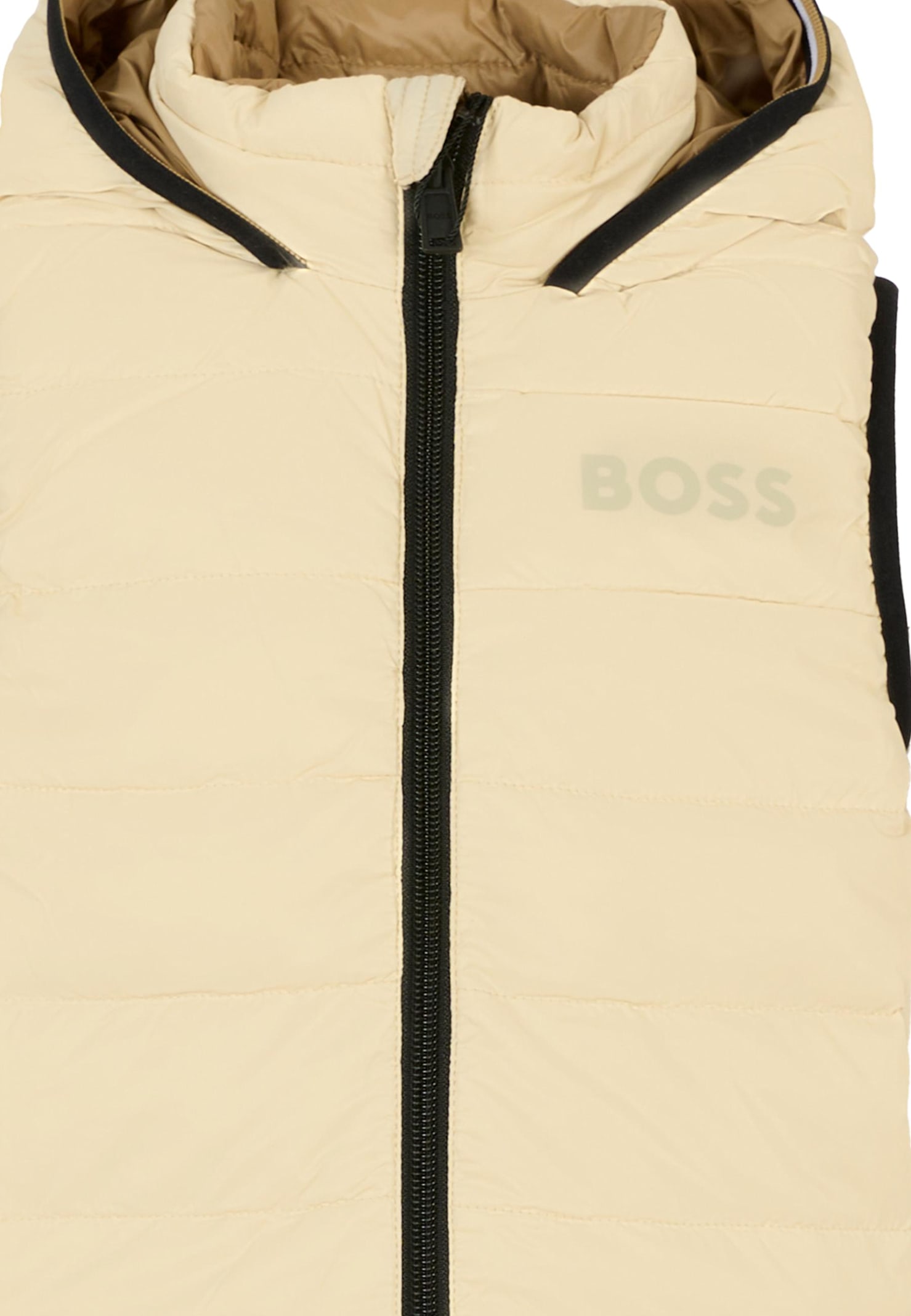 Hugo Boss Reversible Ivory Vest For Boy With Logo In Neutral