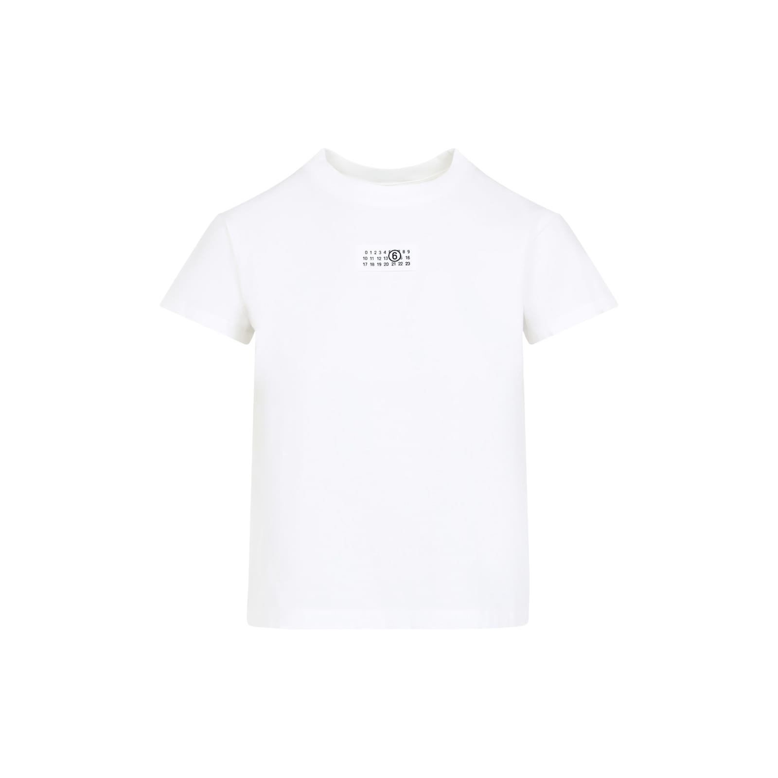 Mm6 Maison Margiela Numeric Cotton Jersey T-shirt In White