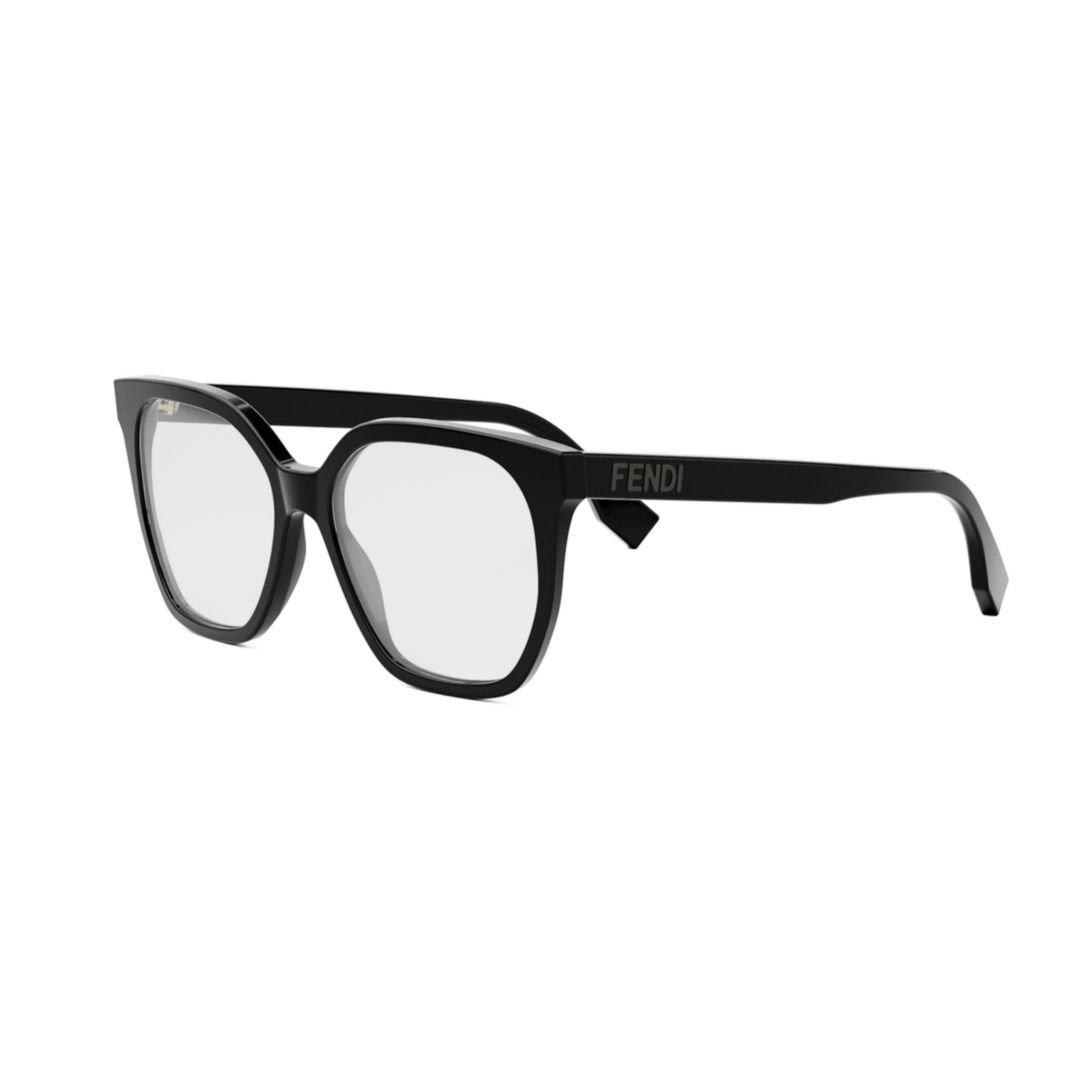 Shop Fendi Square Frame Glasses In 001 - Black