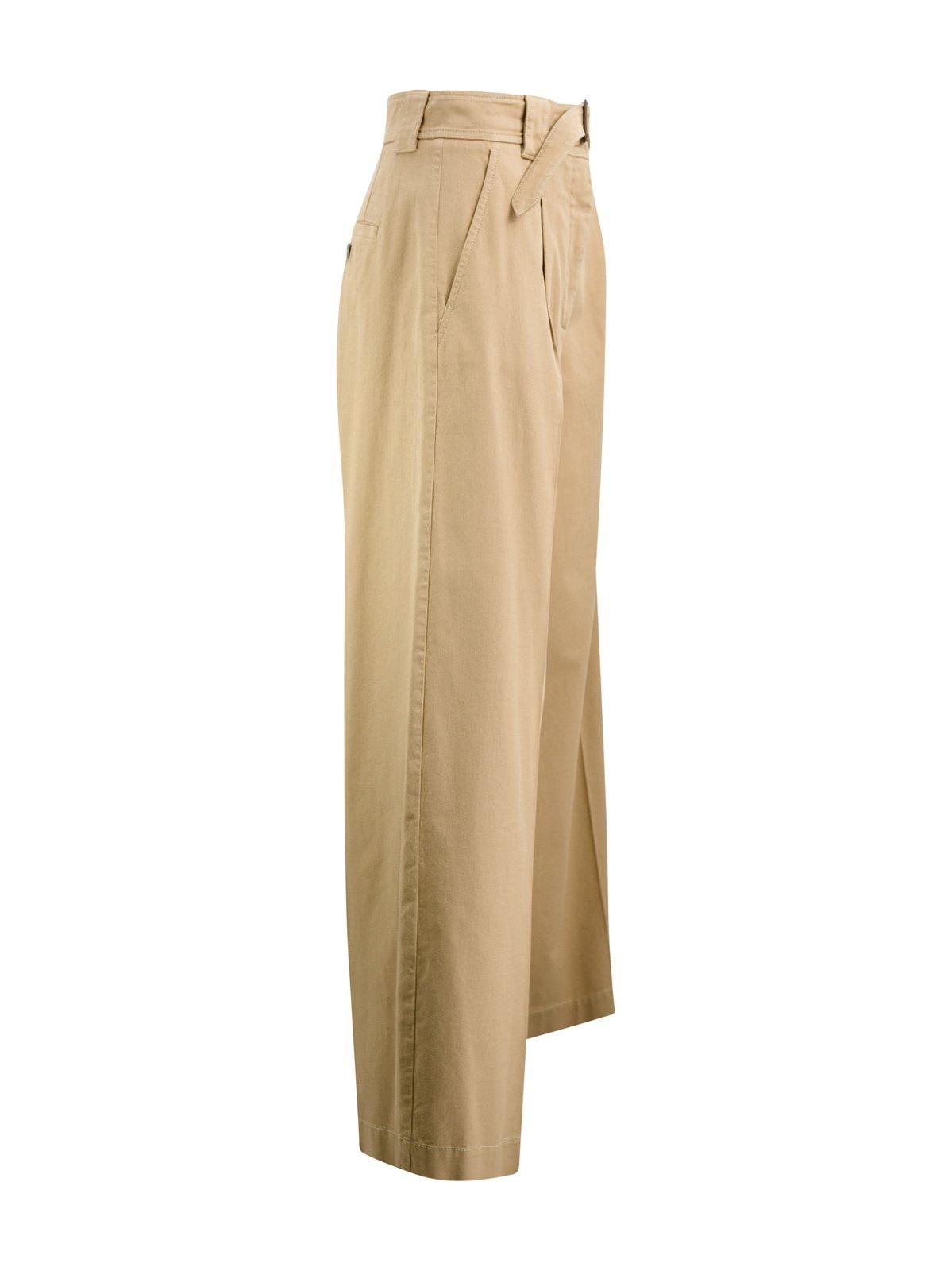 Shop Weekend Max Mara Belted Wide Leg Trousers In Beige