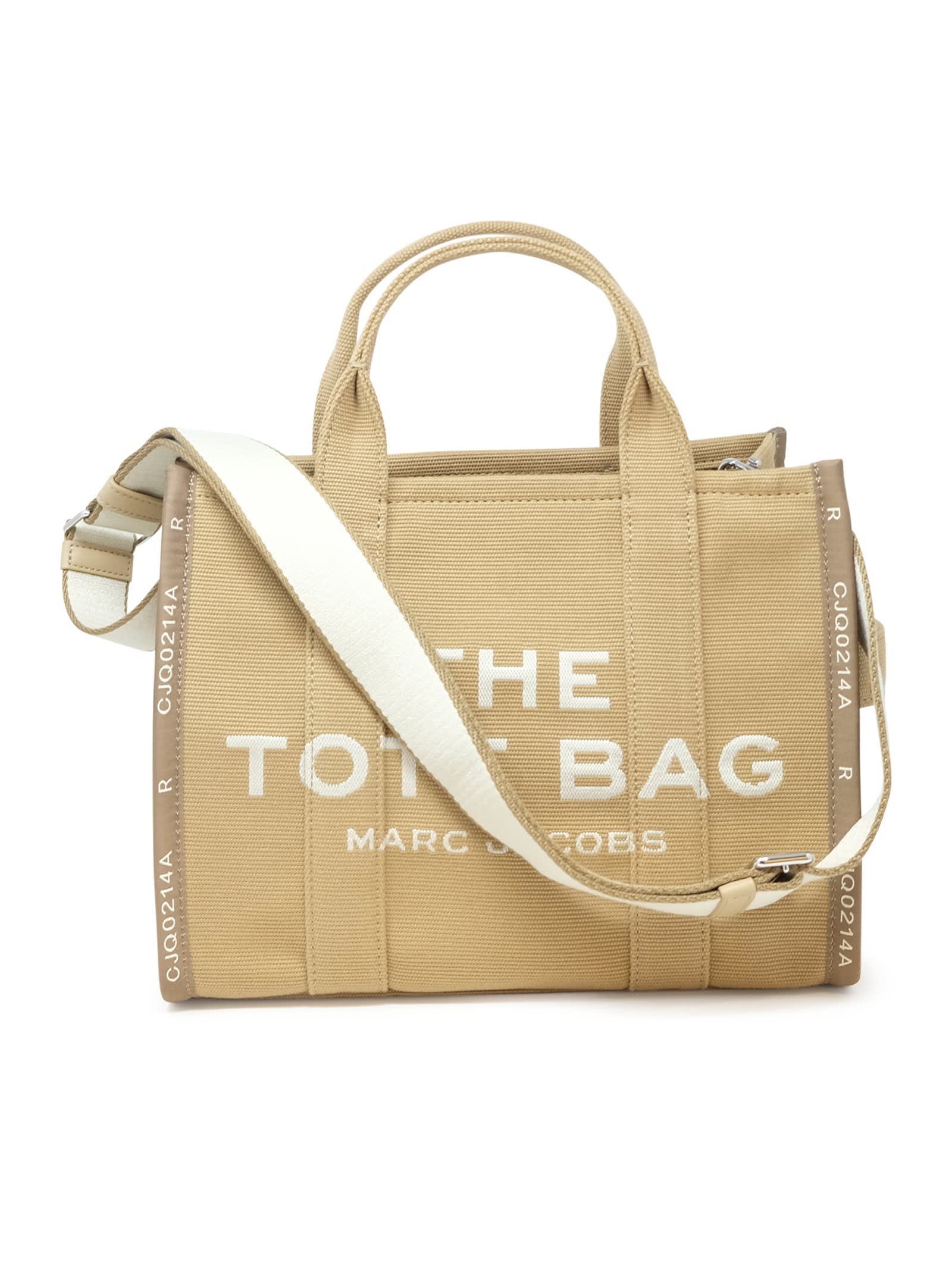 Shop Marc Jacobs Camel Fabric And Leather The Small Tote Bag