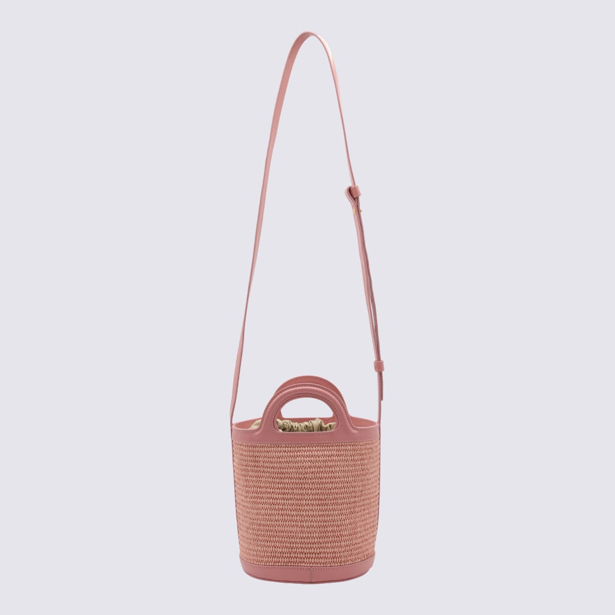Shop Marni Light Pink Tropicalia Mini Bucket Bag