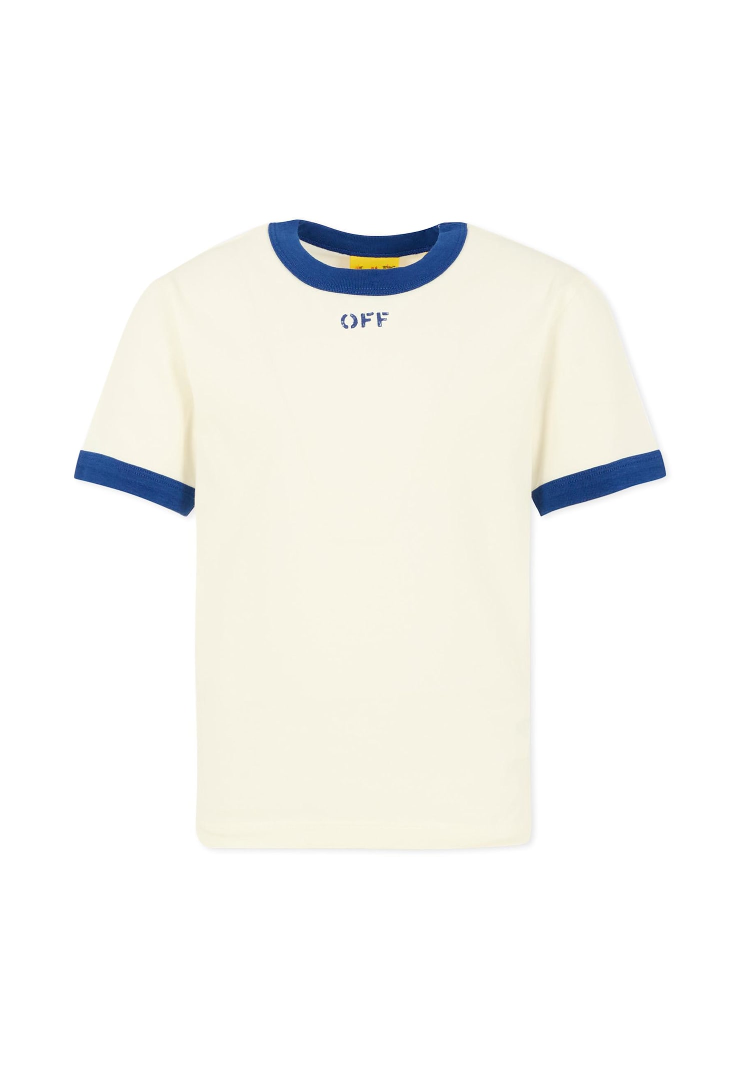 Off-white Ivory T-shirt For Girl With Logo In White