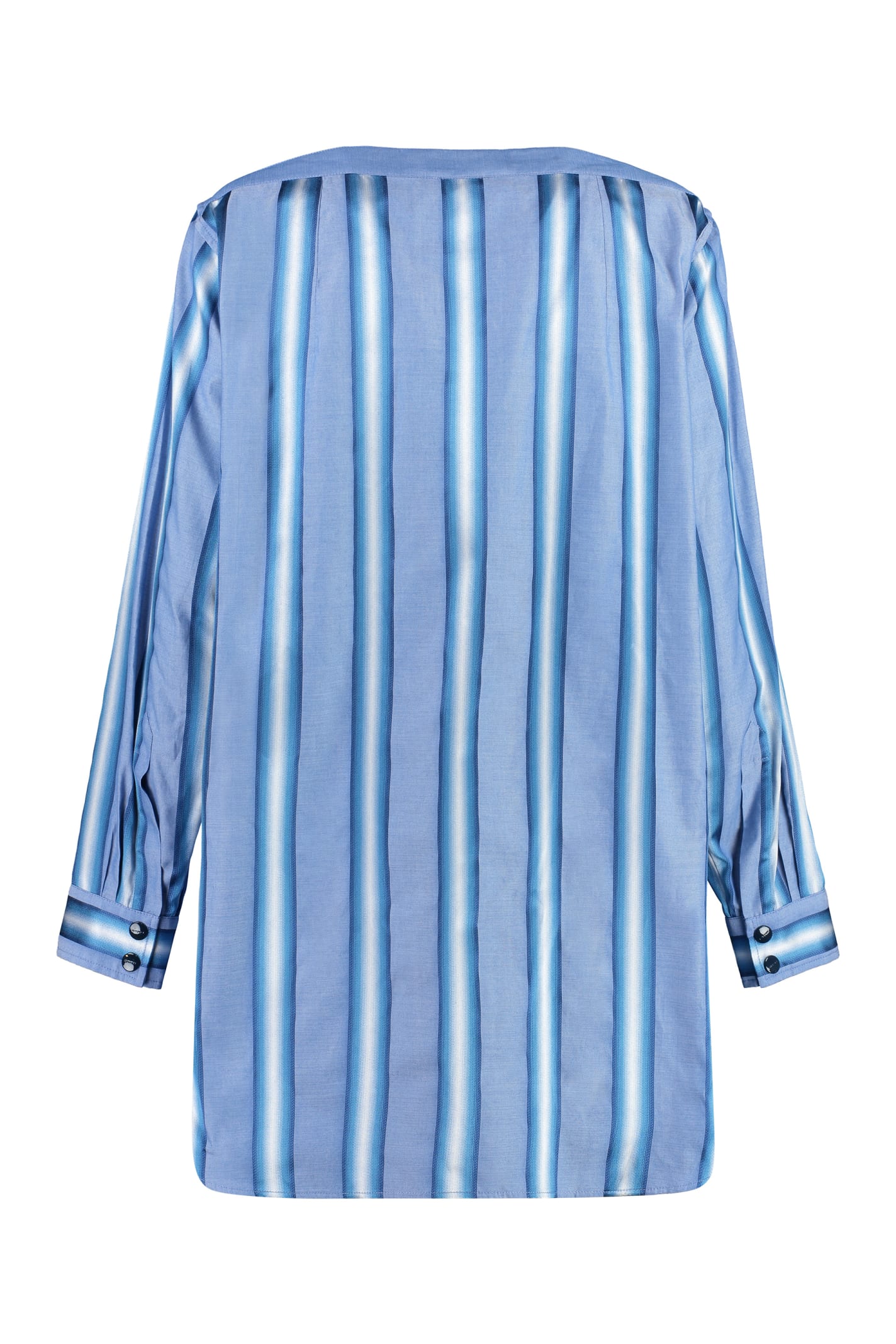 Shop Etro Poplin Mini Dress In Light Blue