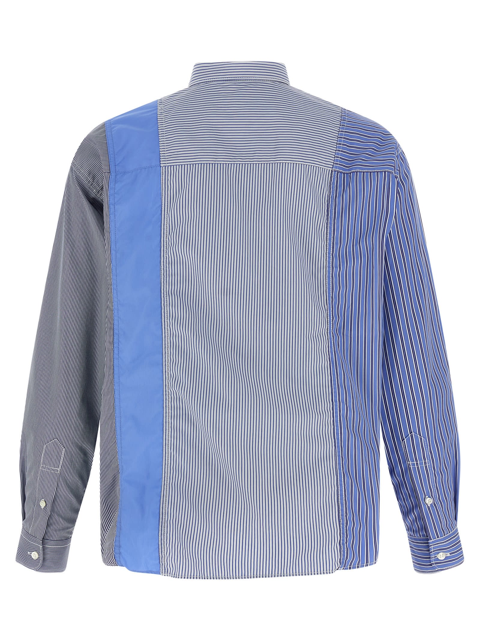Comme Des Garçons Homme Deux Patchwork Shirt In Gray