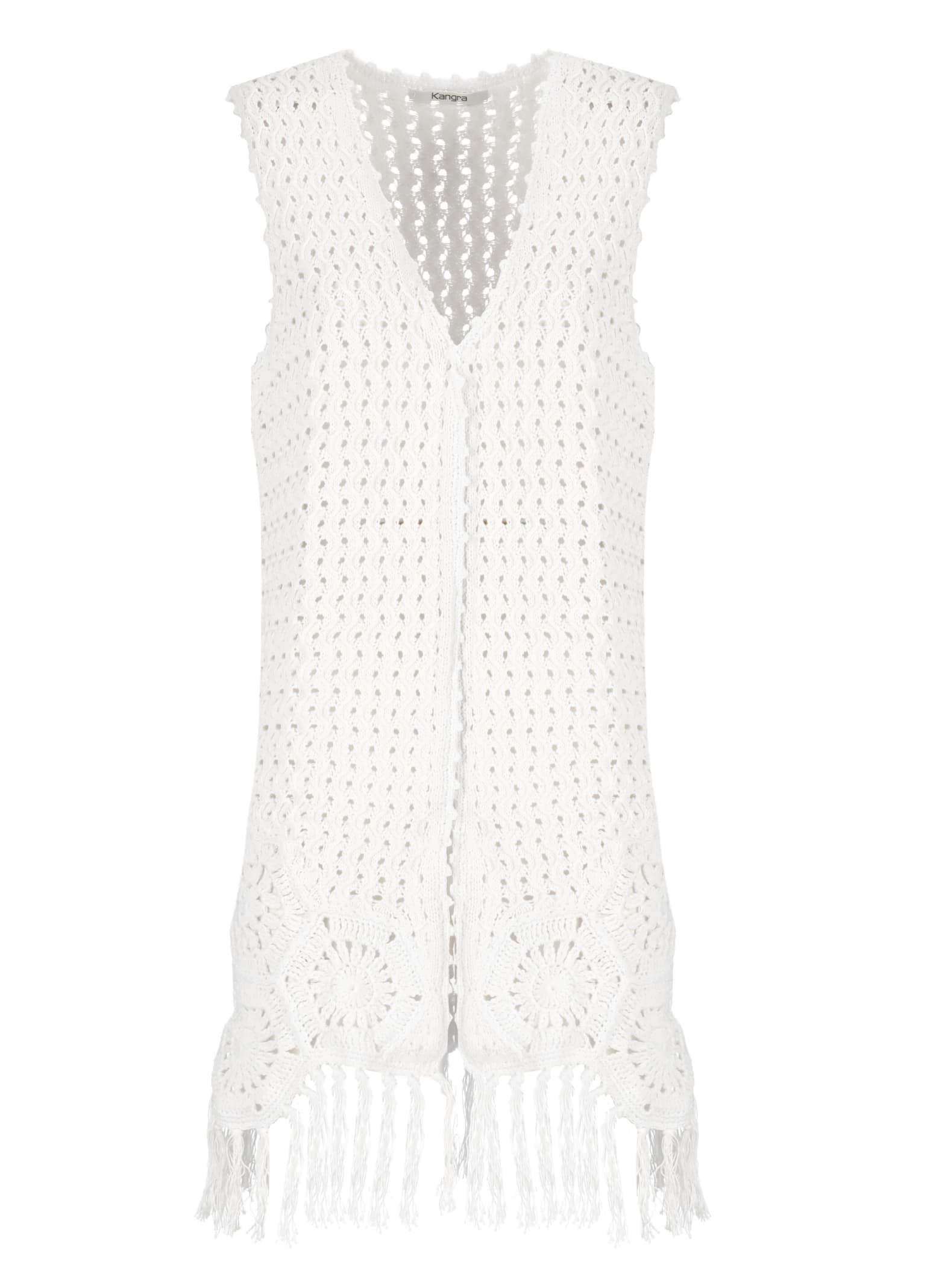 Shop Kangra Cotton Crochet Vest In White