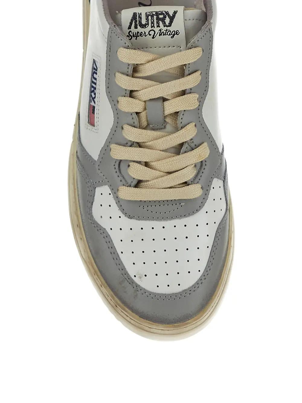 Autry Supvint Sneaker In Wht/grn/grey