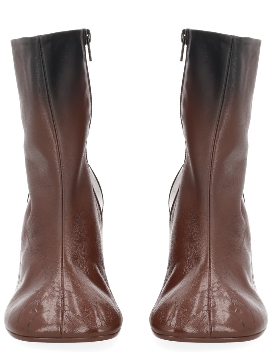 Mm6 Maison Margiela Anatomic Block-heel Boots In Brown