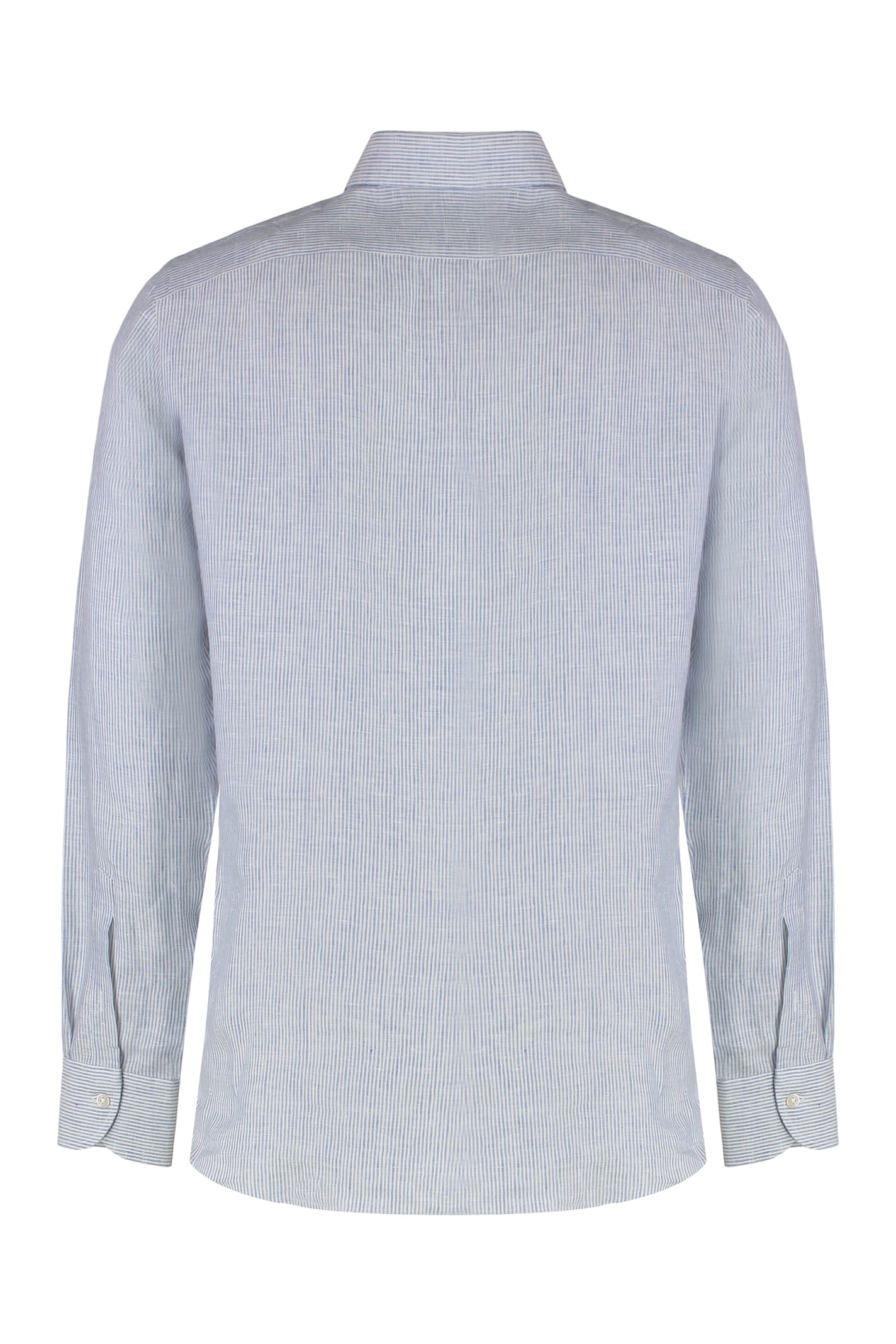 Borriello Napoli Striped Long-sleeve Shirt In Light Blue